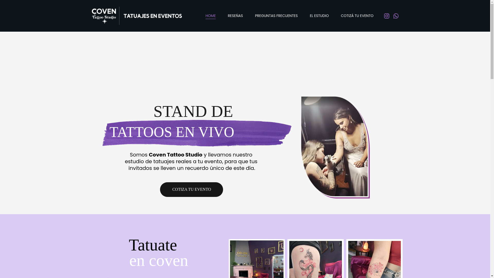 website screenshot of https://tatuajeseneventos.com.ar/