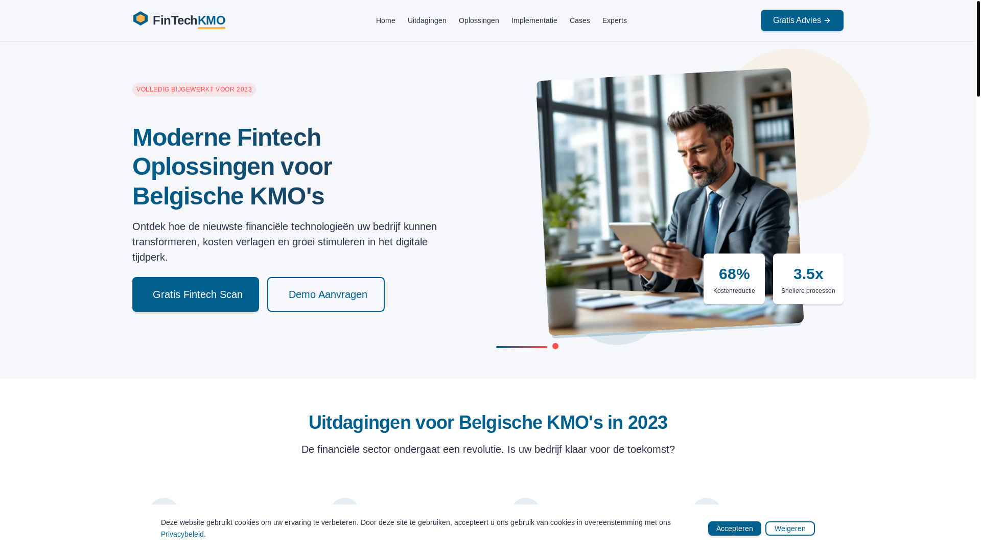 website screenshot of https://fintechkmo.com/