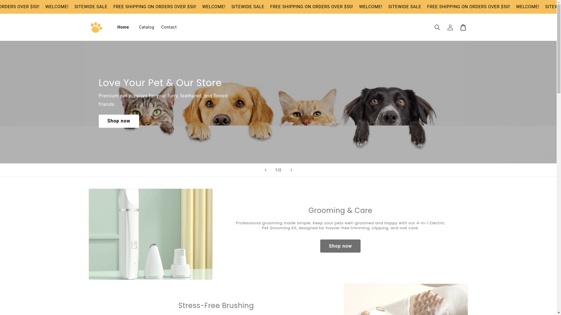 website screenshot of https://mypetsfave.store/