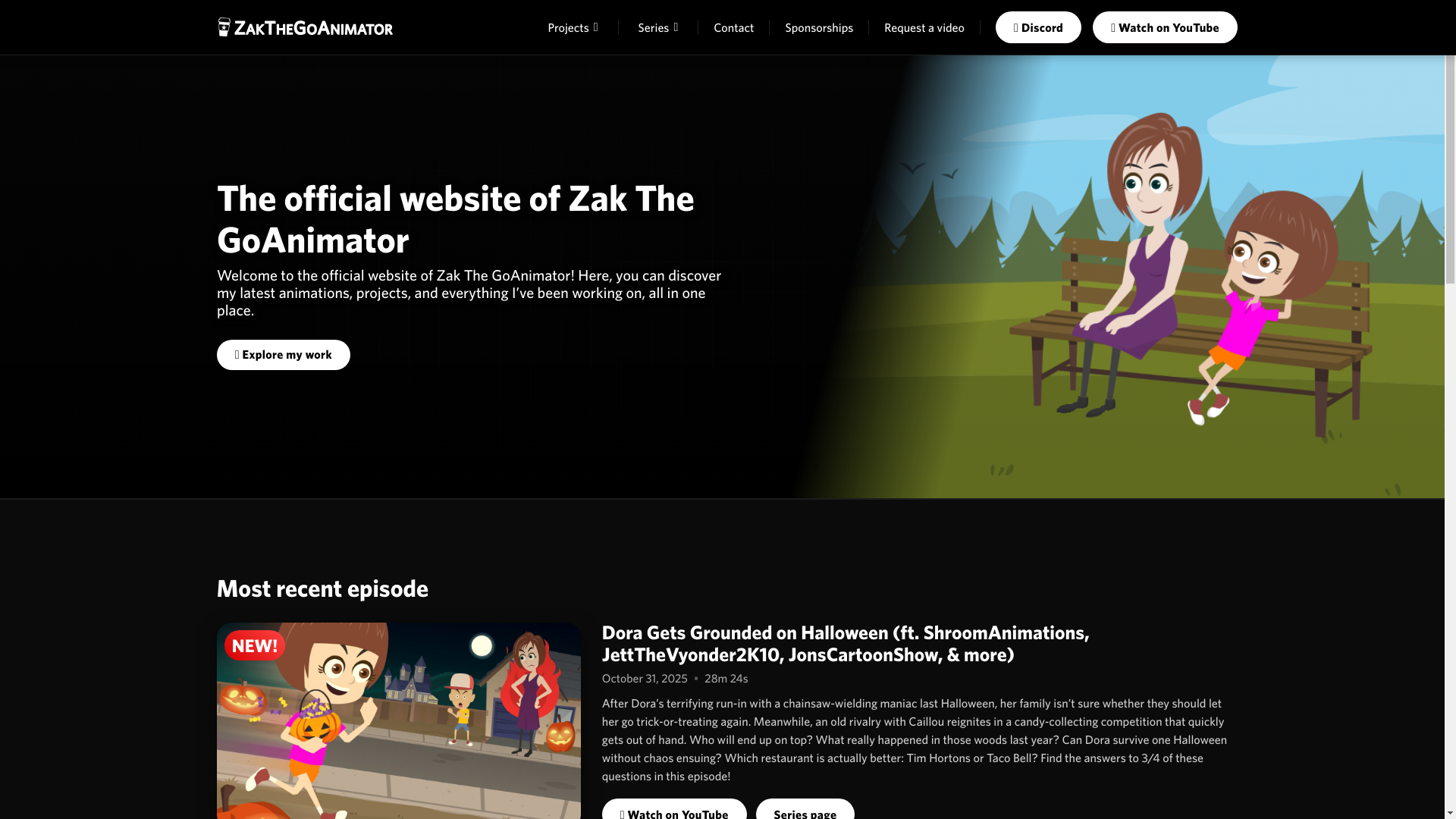 website screenshot of https://zakthegoanimator.pages.dev/