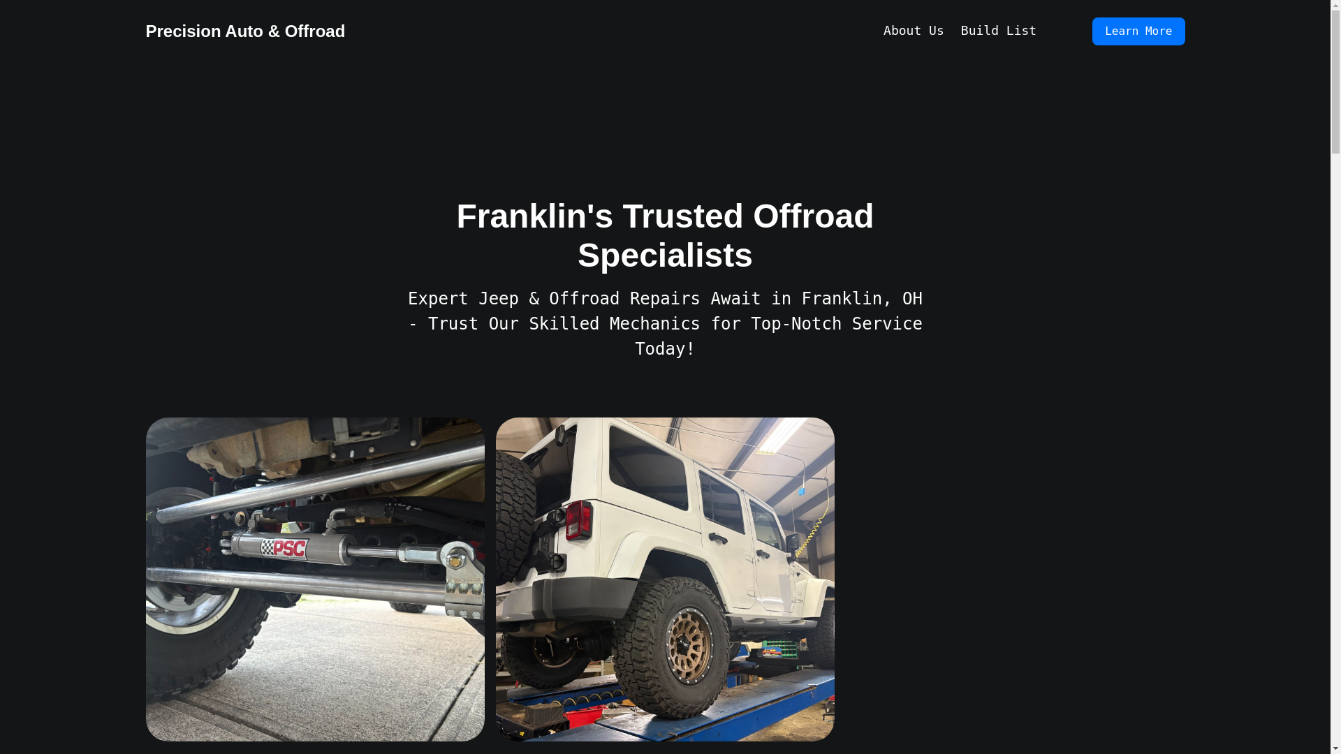 website screenshot of https://precisionautooffroad.com/