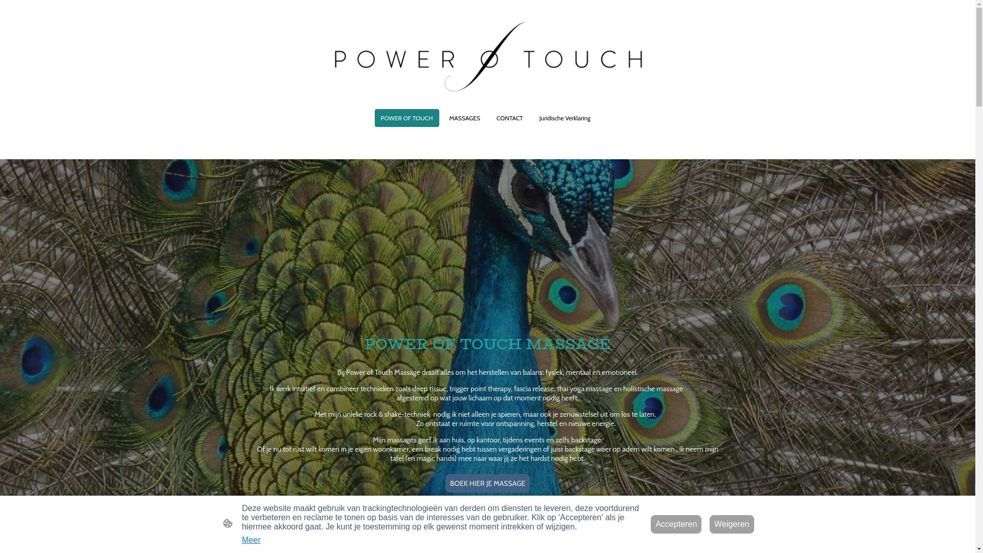 website screenshot of https://poweroftouchmassage.nl/