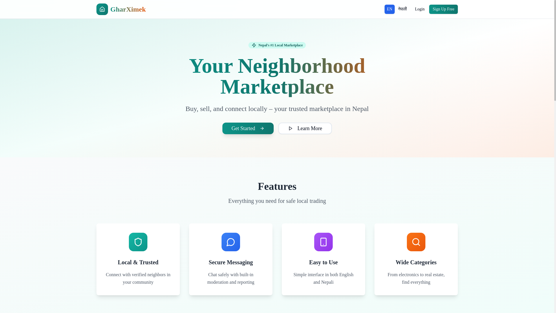 website screenshot of https://gharximek.online/