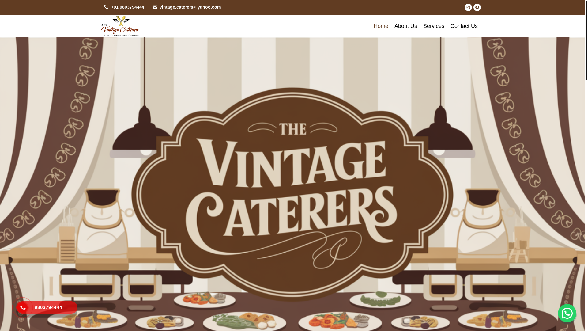website screenshot of https://thevintagecaterers.com/