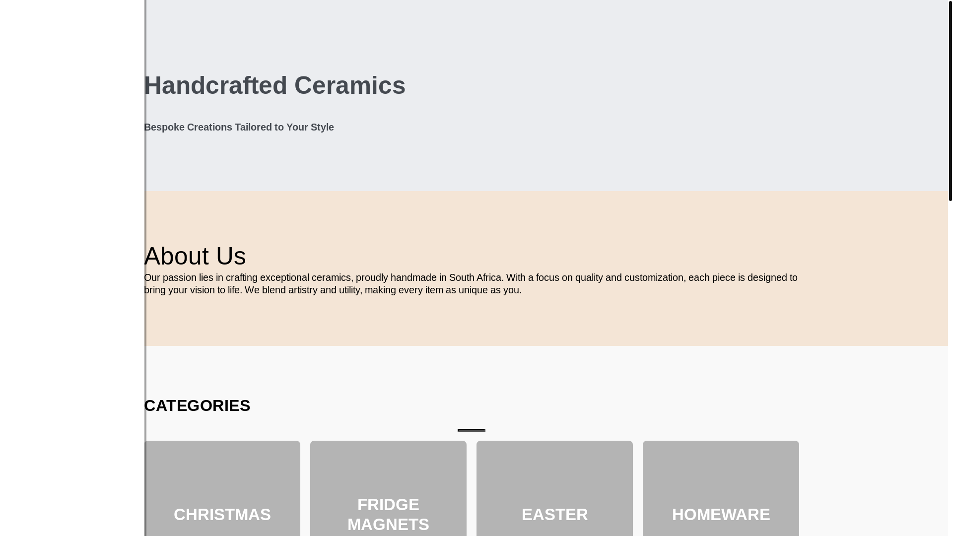 website screenshot of https://helehartceramics.com/