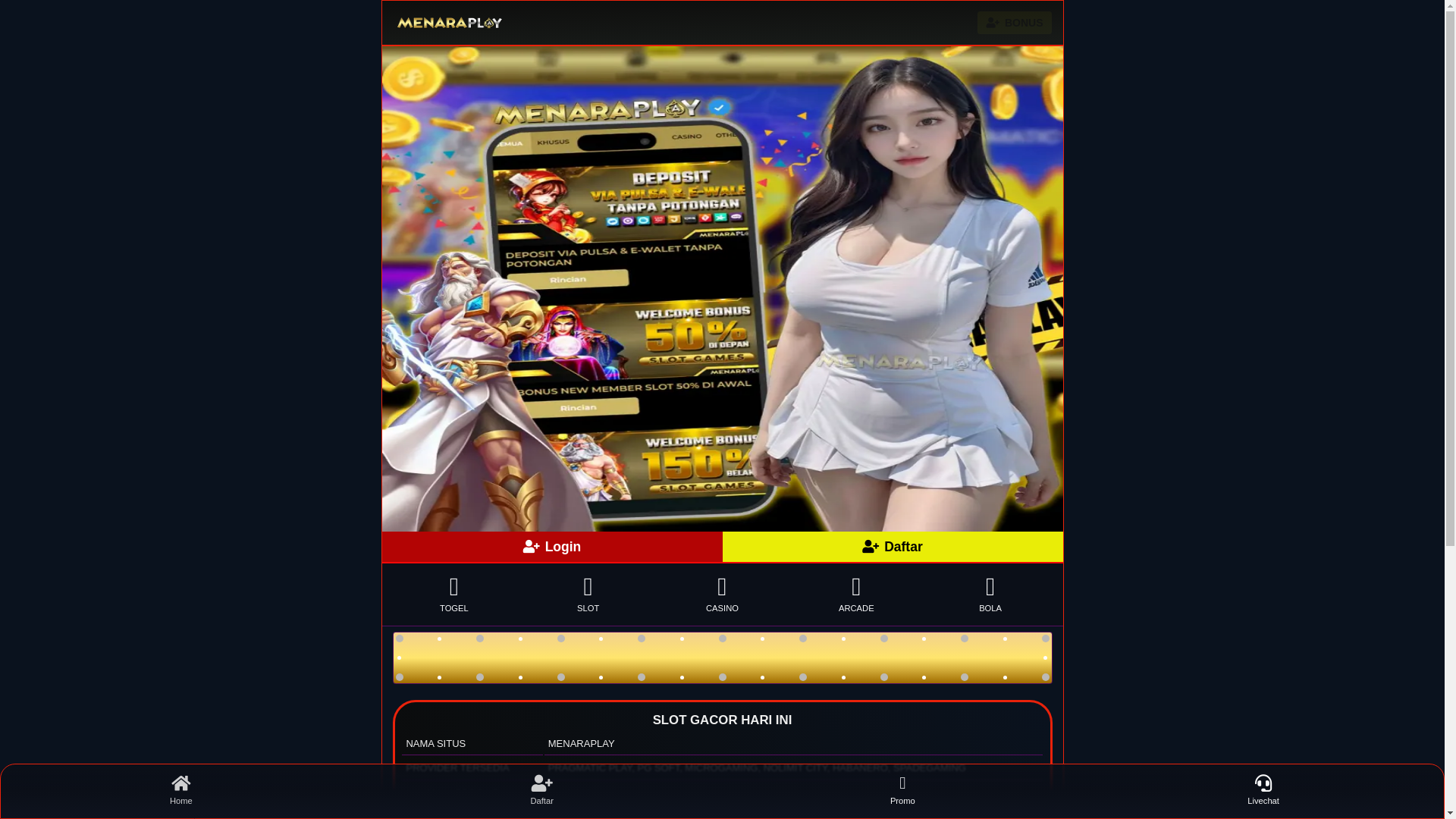 website screenshot of https://menaraplayhokikali.pages.dev/