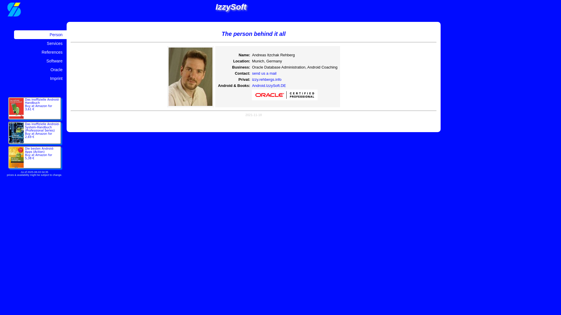 website screenshot of https://izzysoft.de