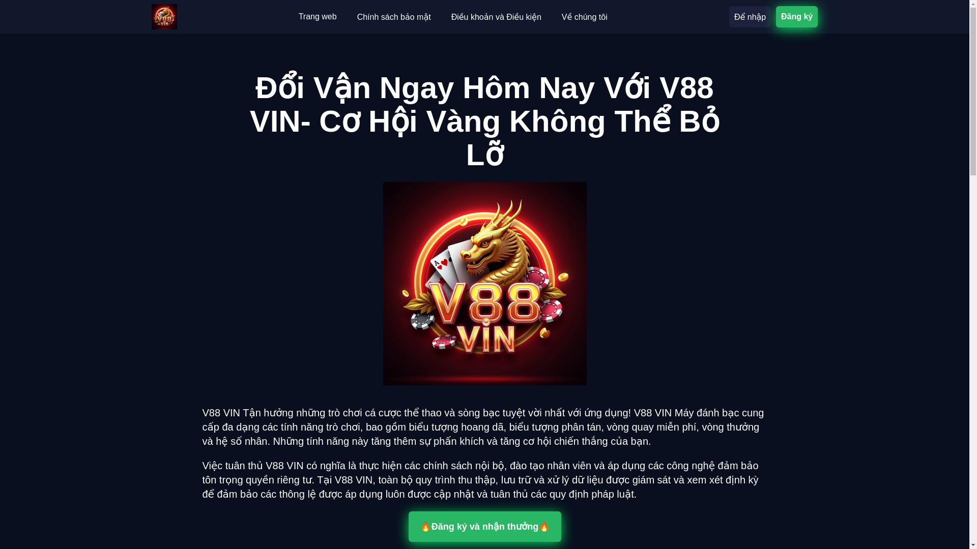 website screenshot of https://v88-vin.vip/
