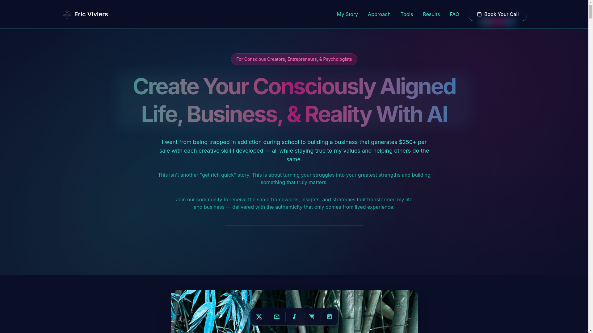 website screenshot of https://ericviviers.com/