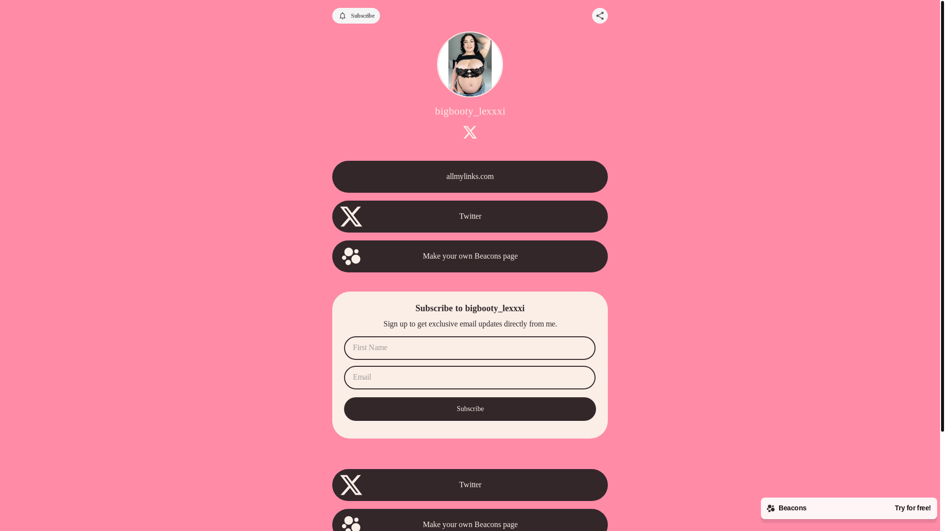 website screenshot of https://bigbootylexxxi.com/