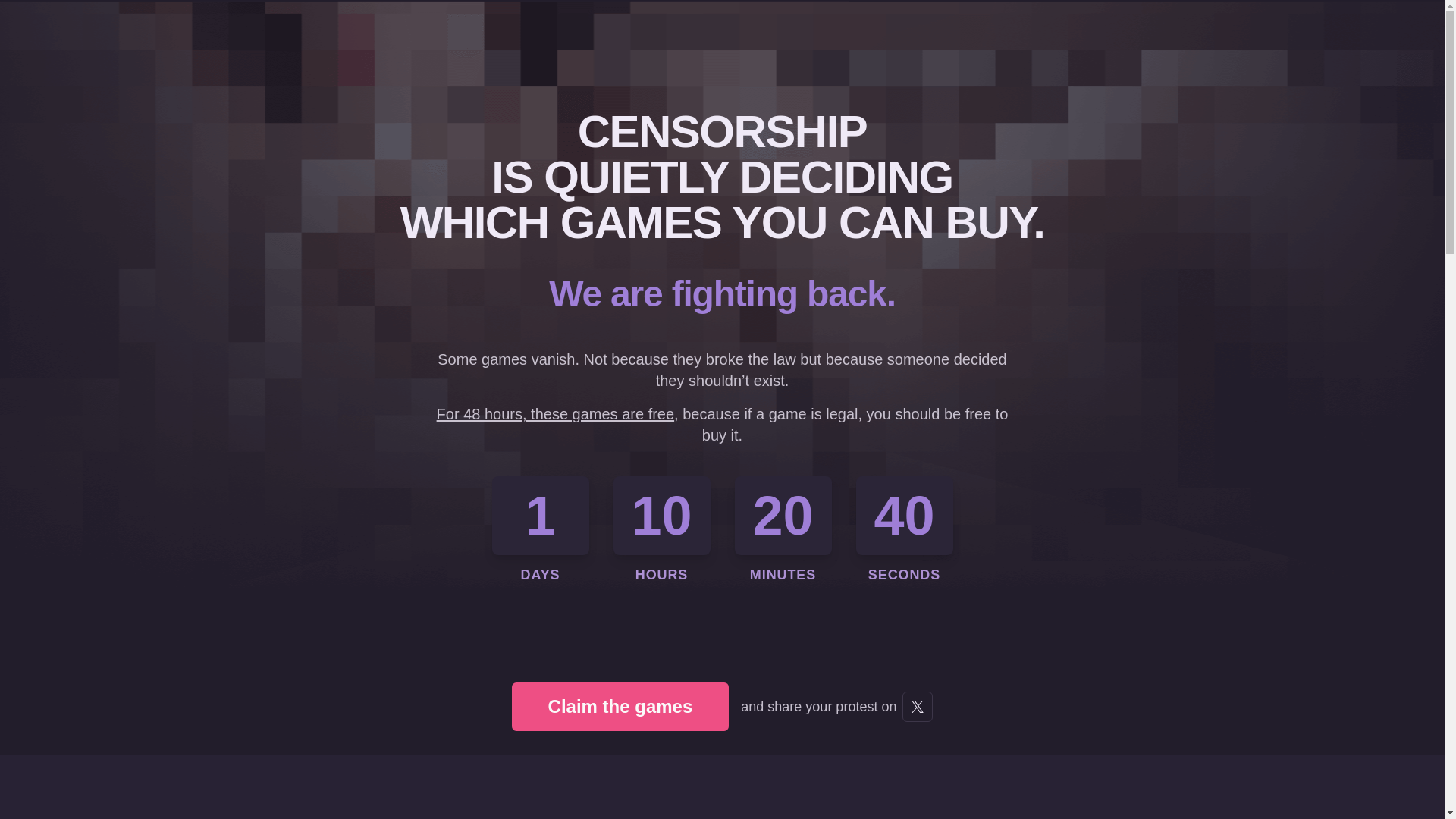 website screenshot of https://freedomtobuy.games/