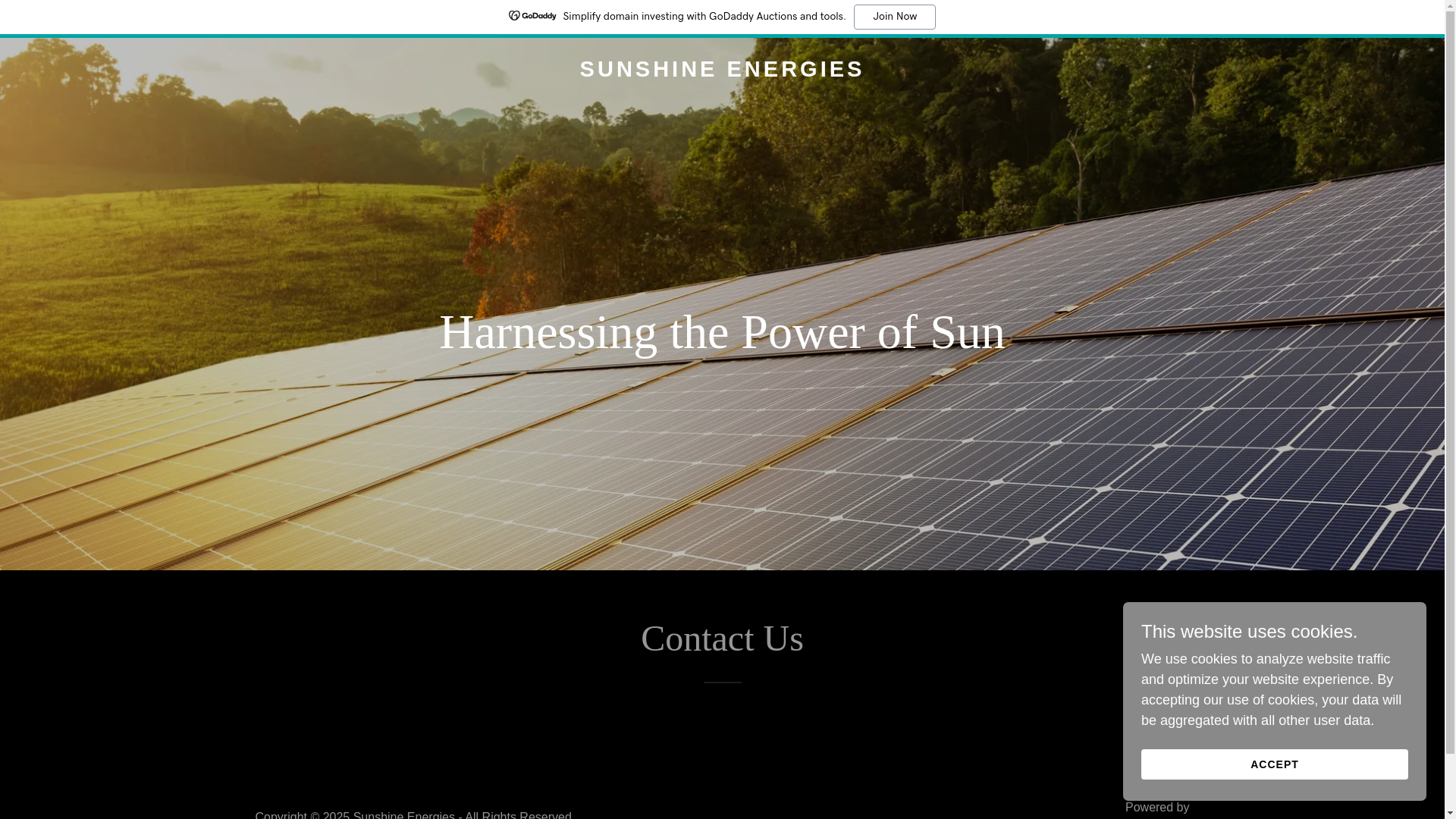 website screenshot of https://sunshineenergies.in/