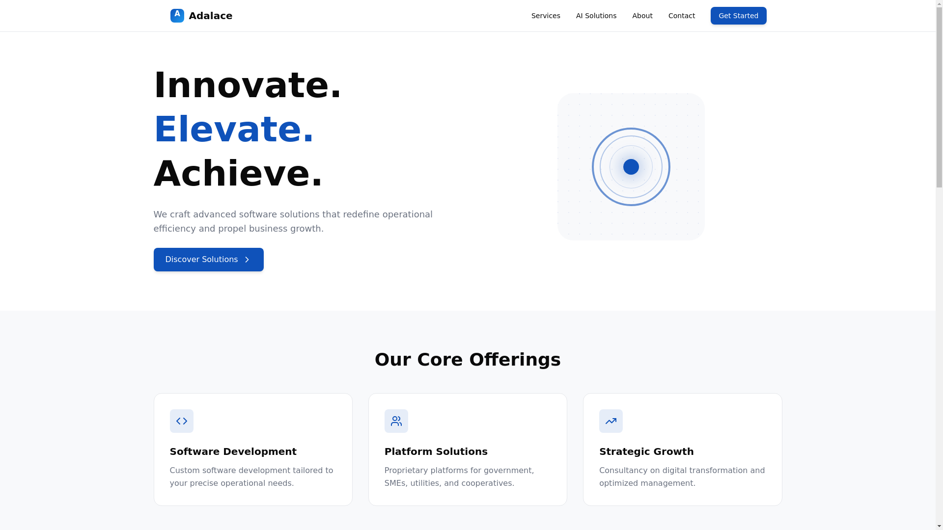 website screenshot of https://adalace.ng/