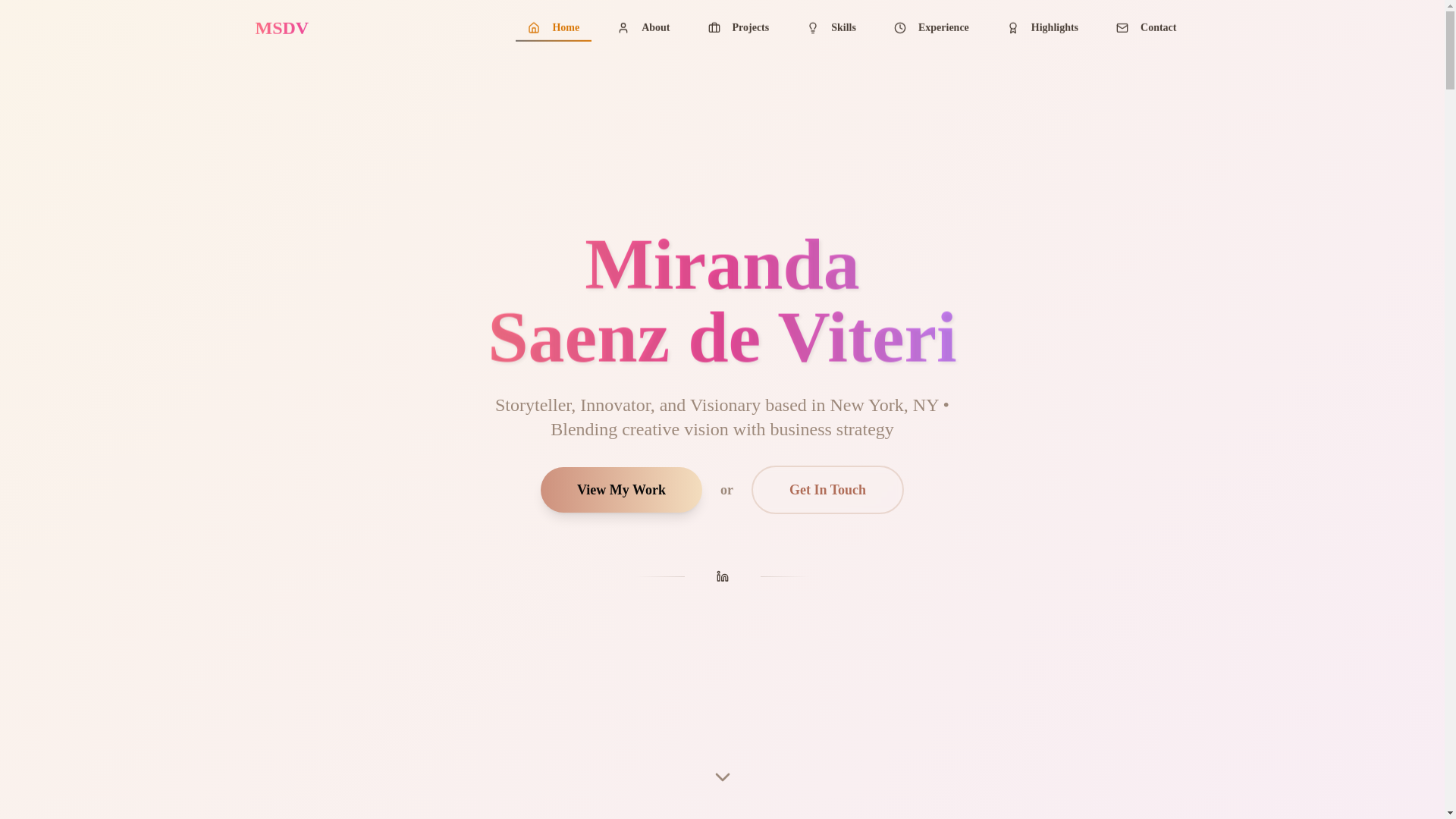 website screenshot of https://mirandasaenz.com/