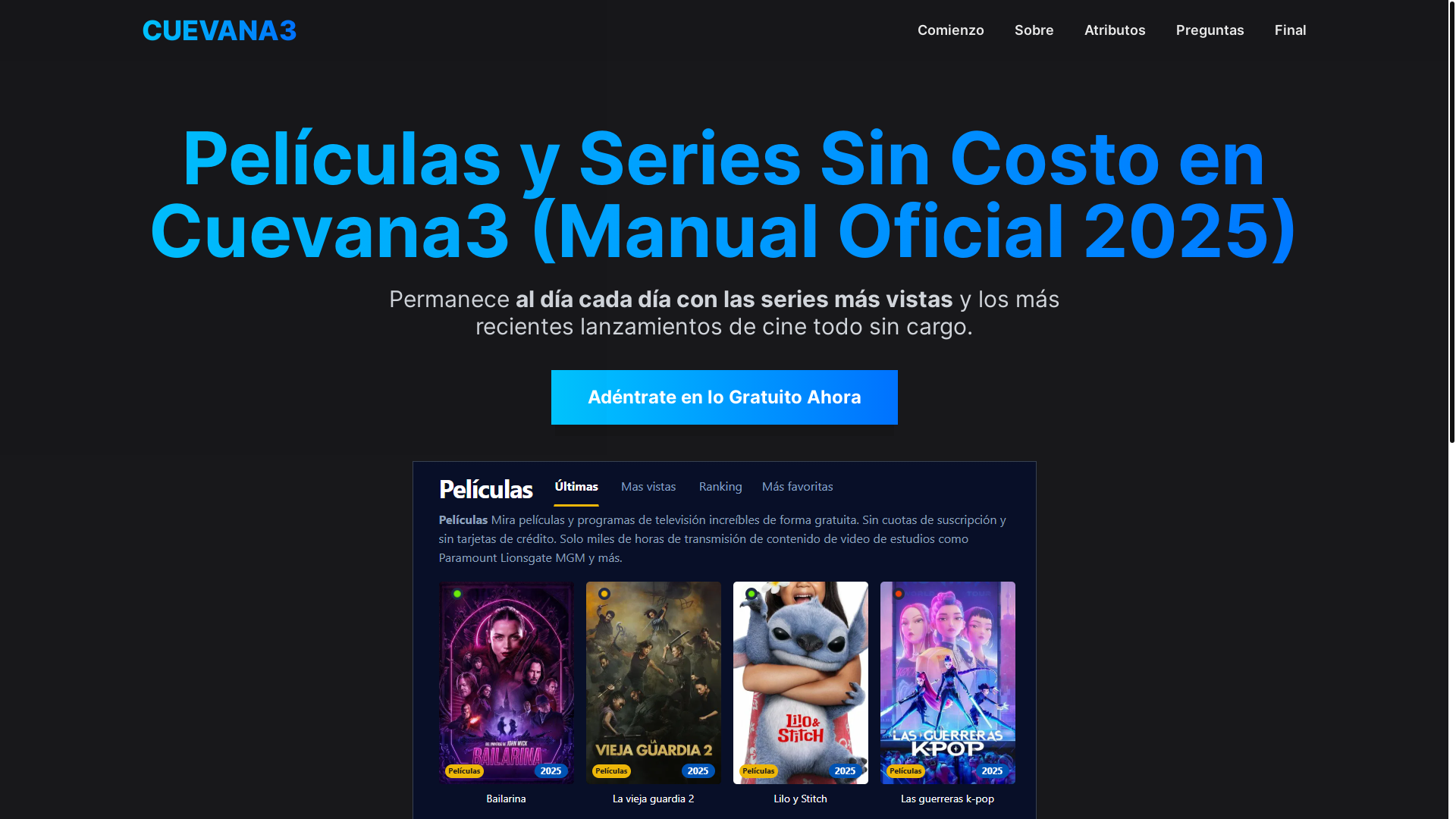 website screenshot of https://cuevana3-xy5n.pages.dev/