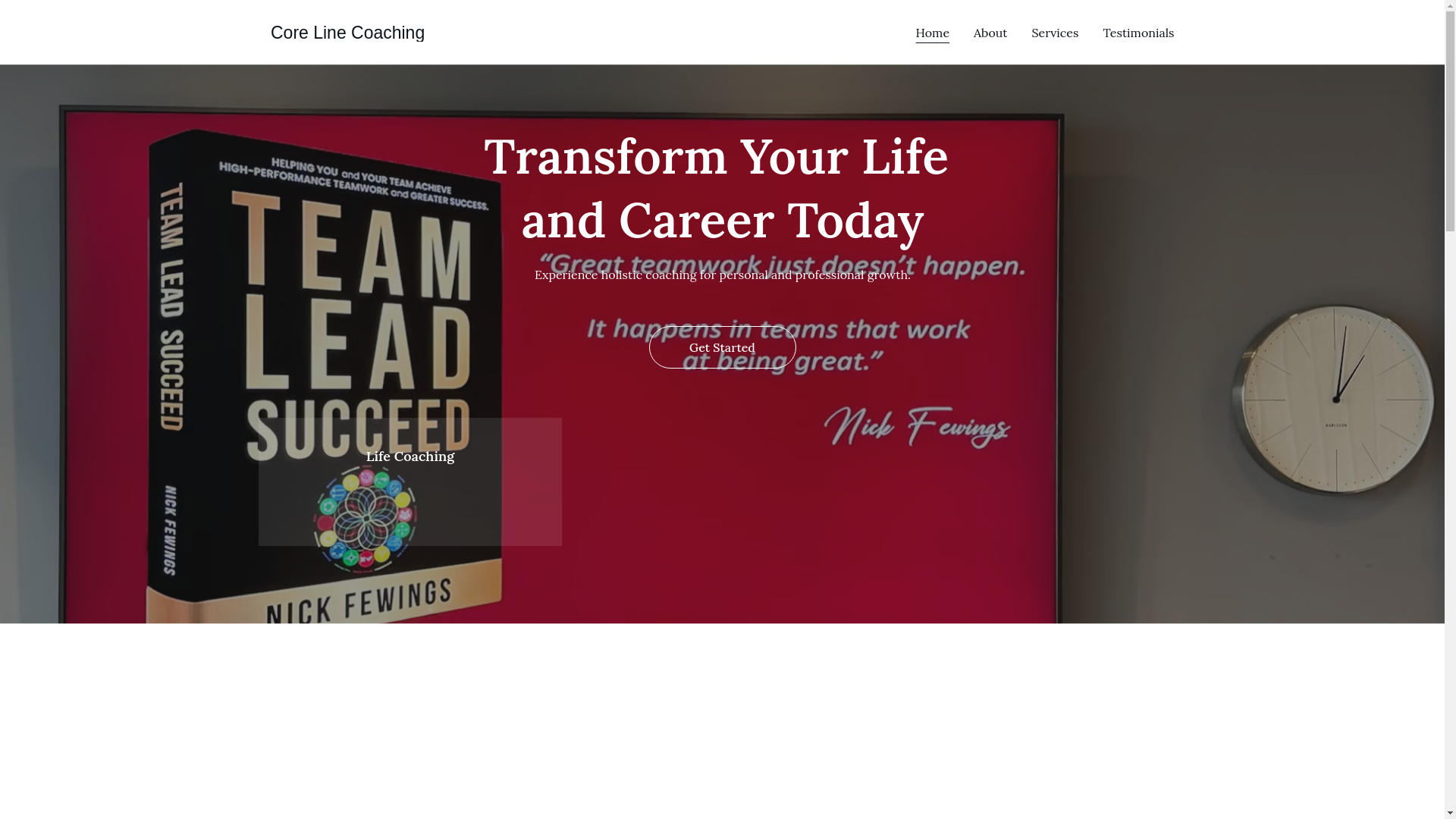 website screenshot of https://corelinecoaching.com/