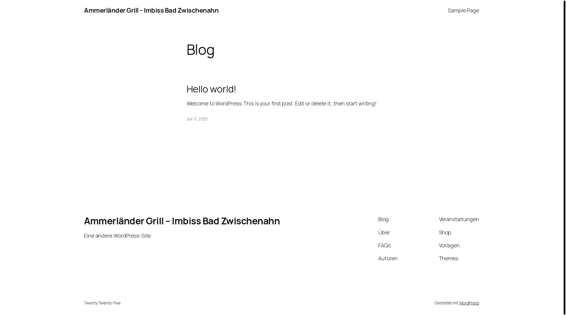 website screenshot of https://ammerlaender-grill.de/