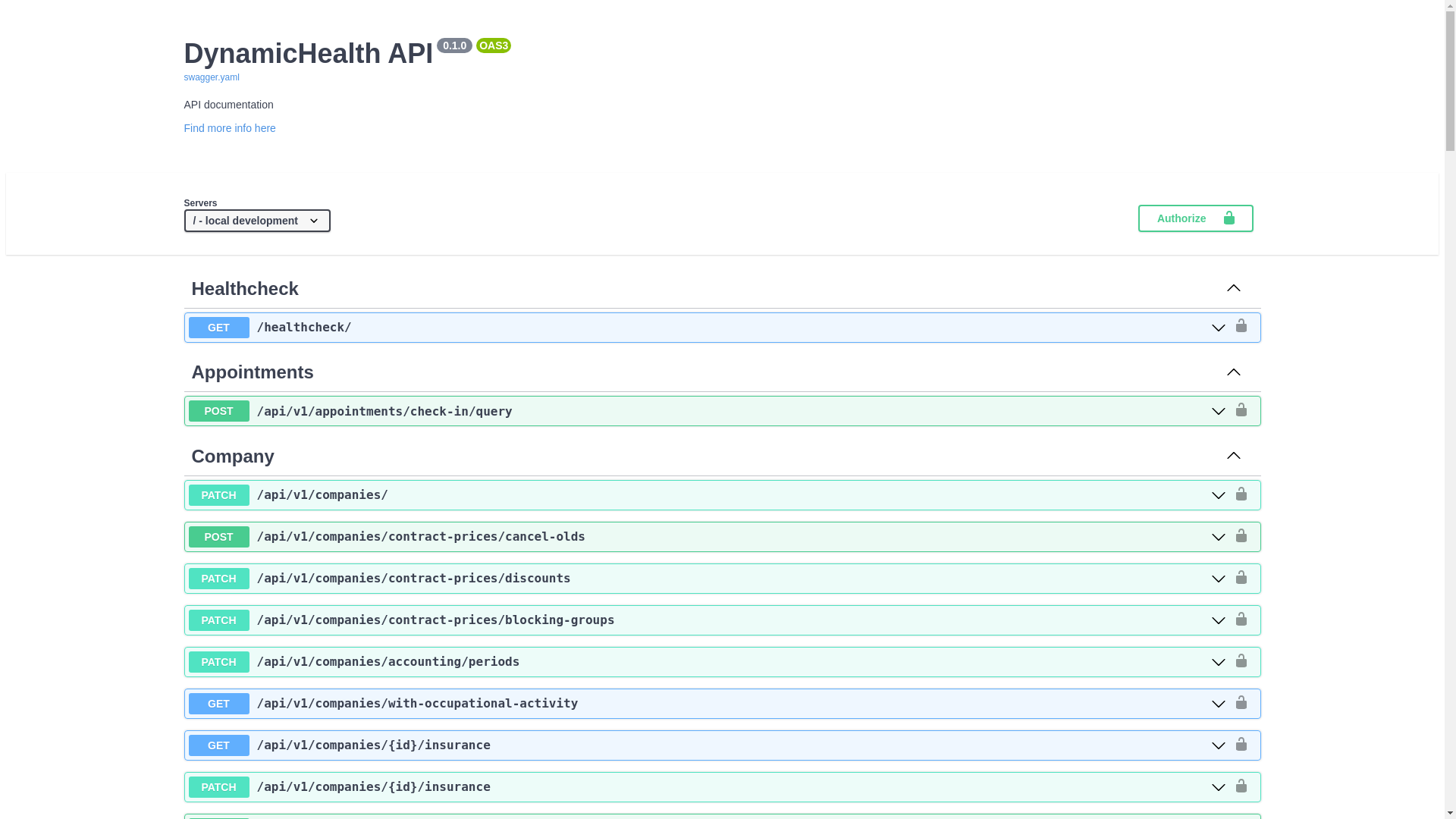 website screenshot of https://pih-dynamichealth-api-swagger.pages.dev/