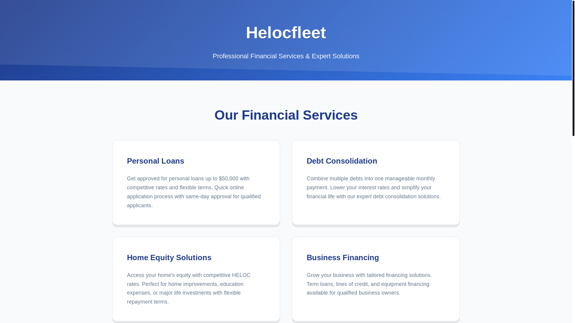 website screenshot of https://helocfleet.com/
