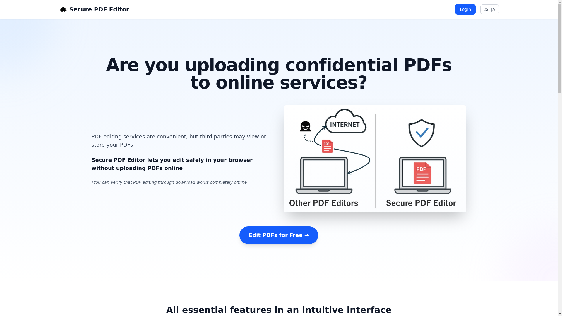 website screenshot of https://secure-pdf.app/