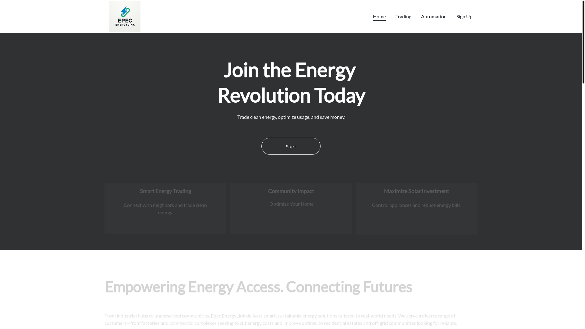 website screenshot of https://epecenergylink.com/