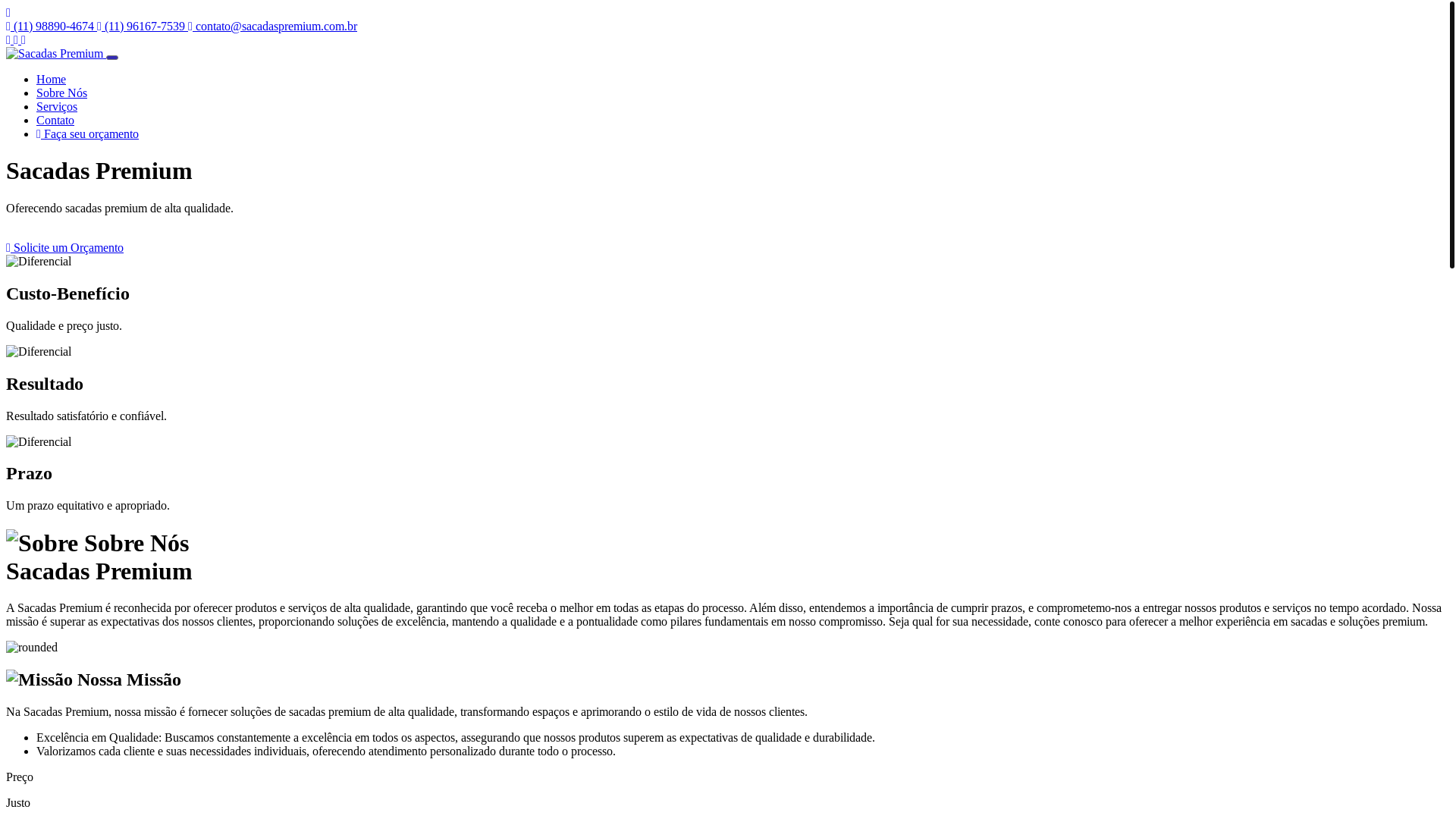 website screenshot of https://sitesacadaspremium.com.br/