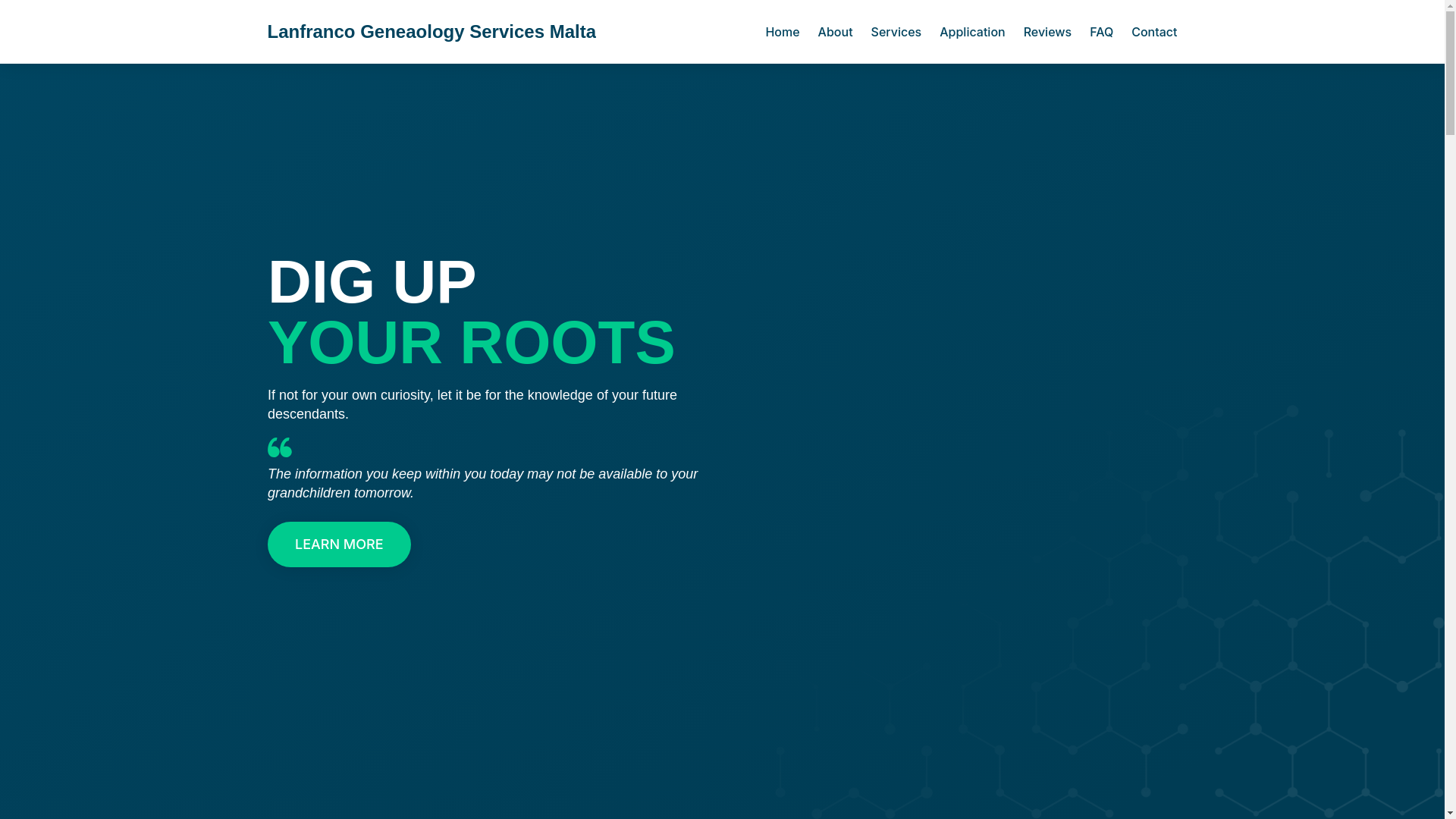 website screenshot of https://lanfrancogenealogy.com/