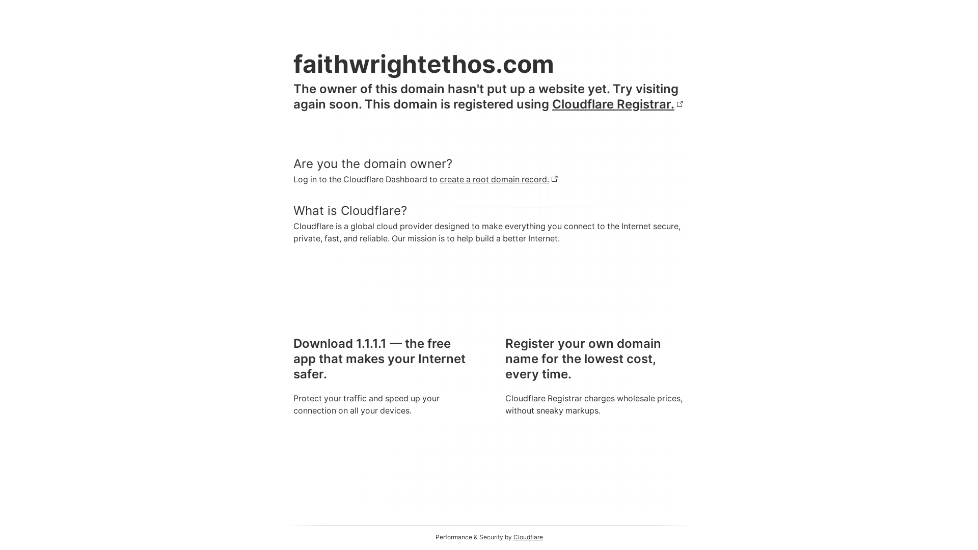 website screenshot of https://faithwrightethos.com/