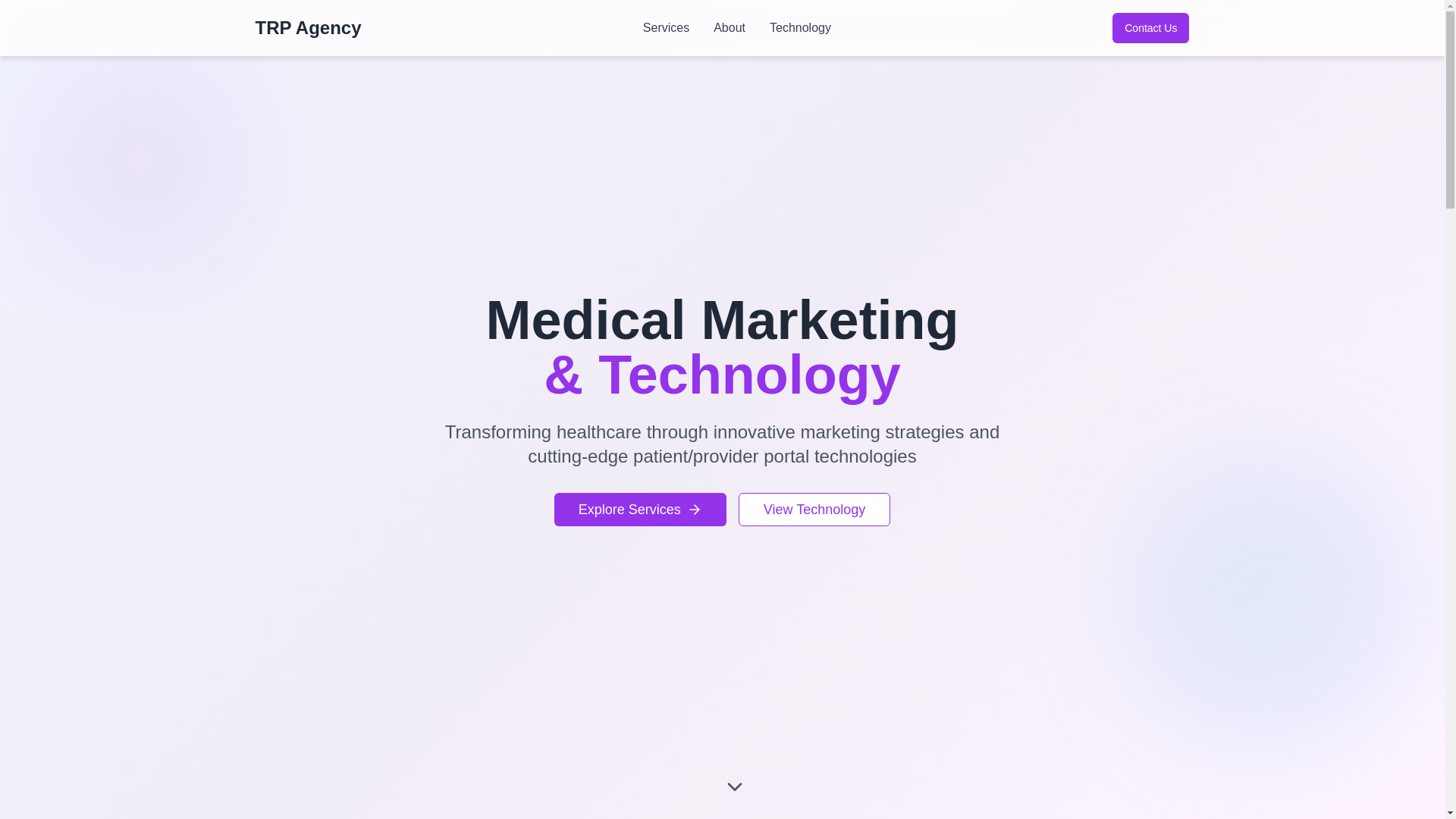 website screenshot of https://trpagency.org/