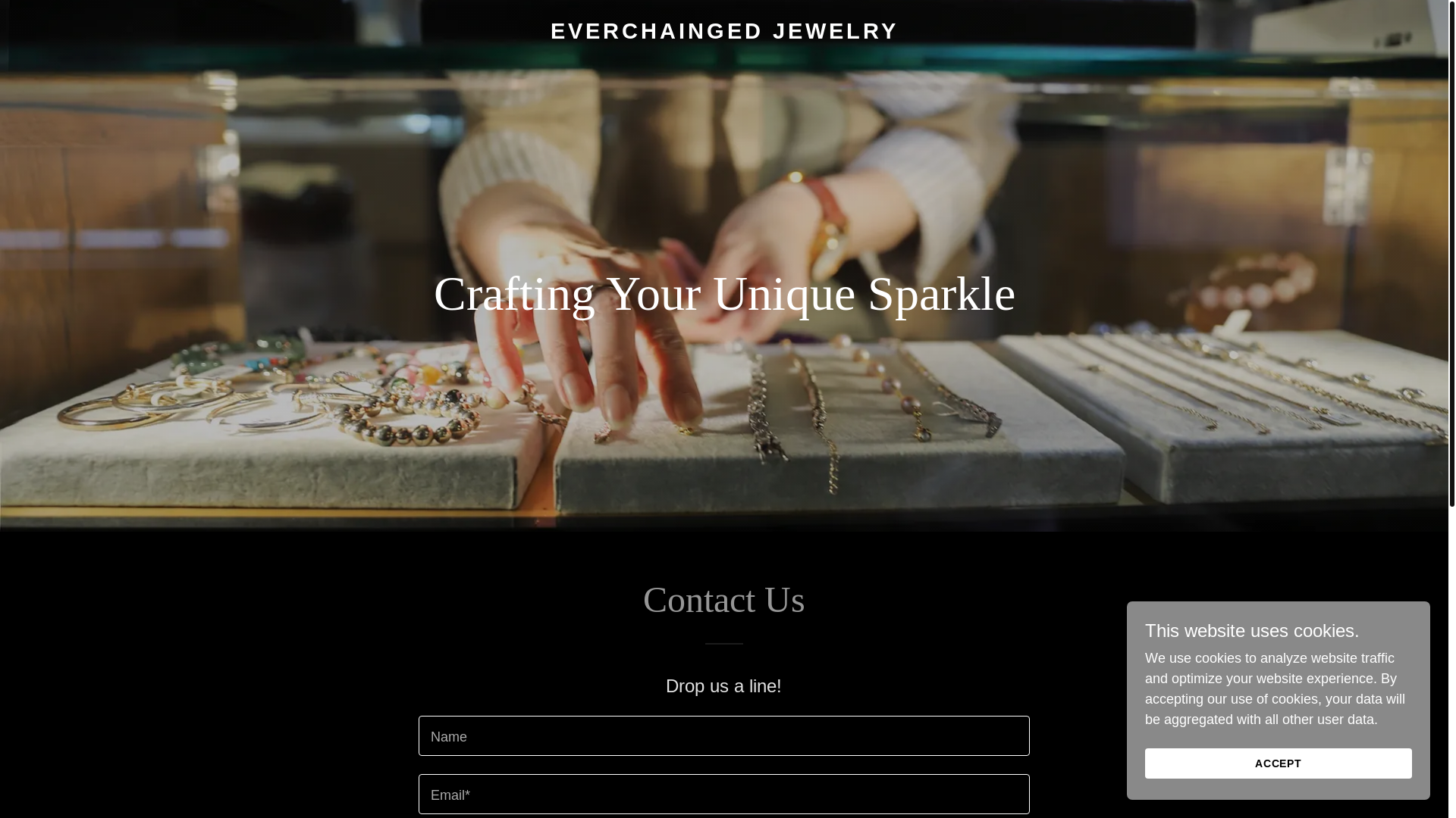 website screenshot of https://everchaingedjewelry.com/