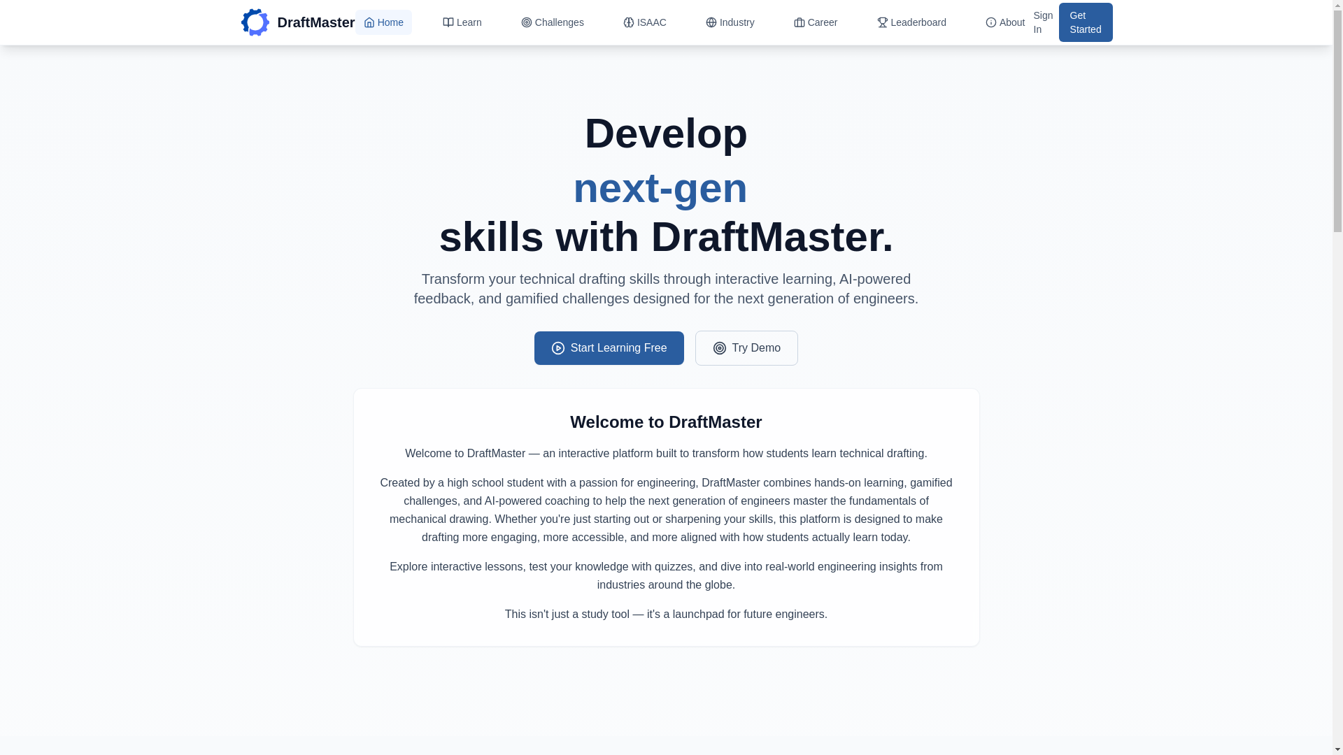 website screenshot of https://draftmaster.org/