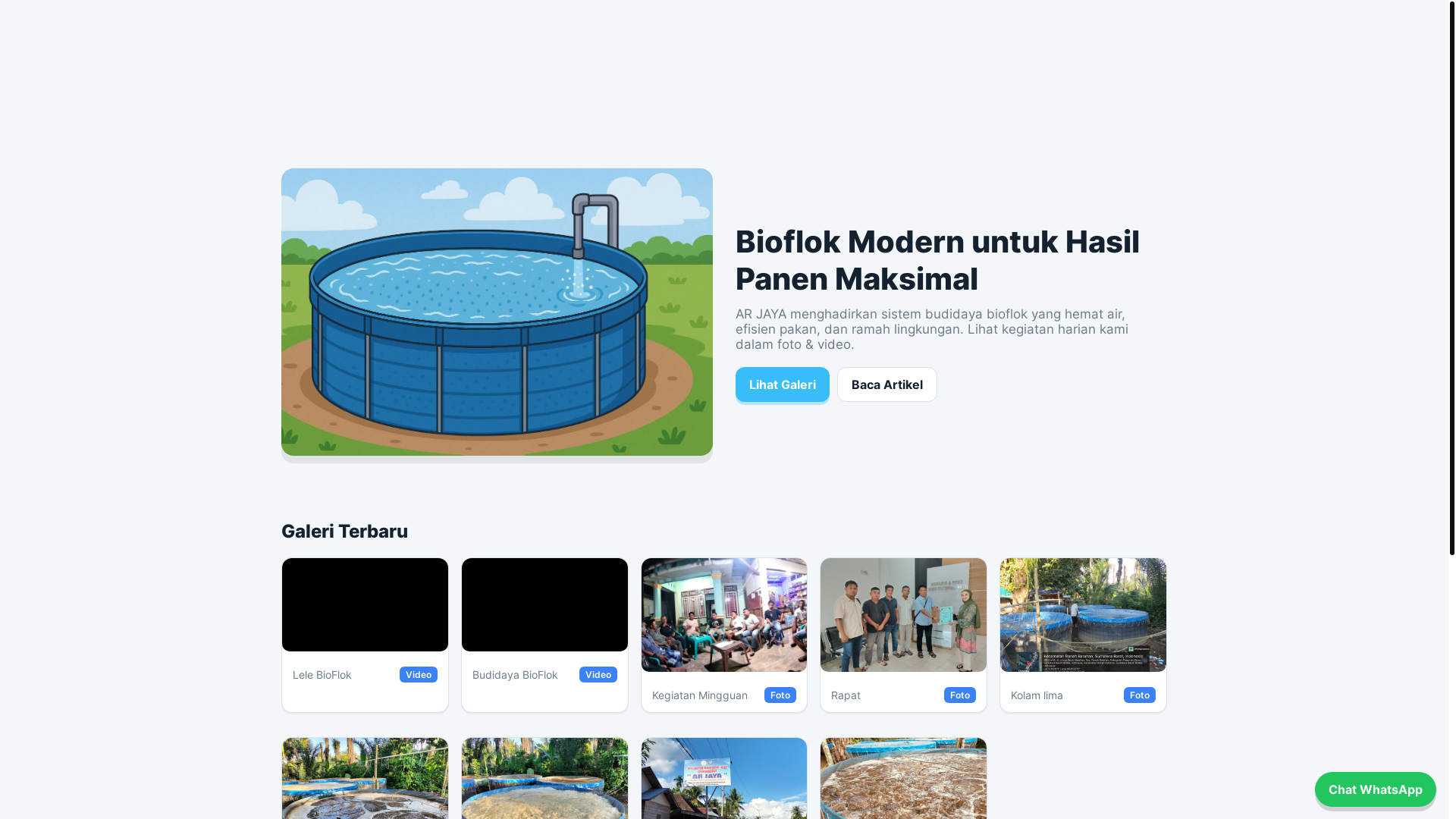 website screenshot of https://kolambioflok.web.id/