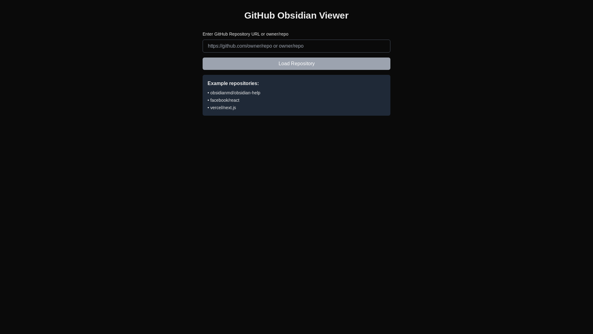 website screenshot of https://github-obsidian-viewer.pages.dev/