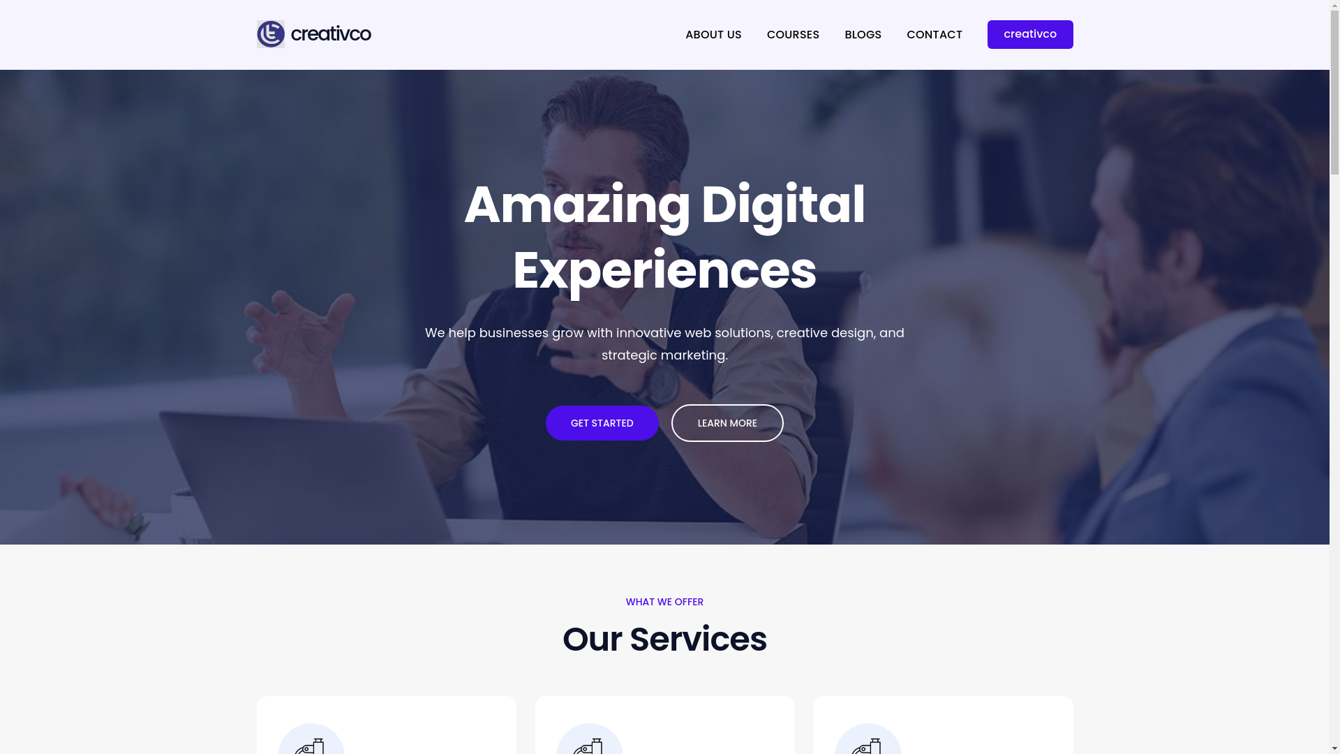 website screenshot of https://creativco.in/
