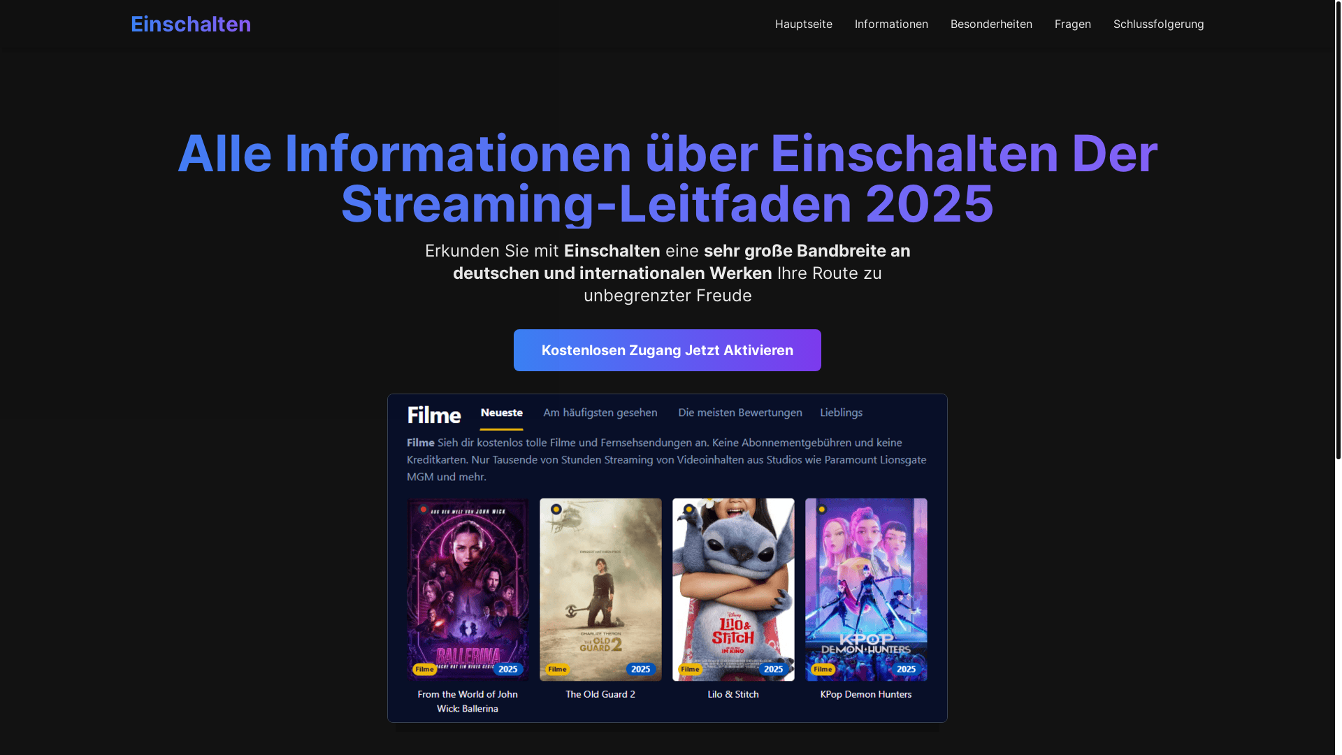 website screenshot of https://einschalten-cv8j.pages.dev/