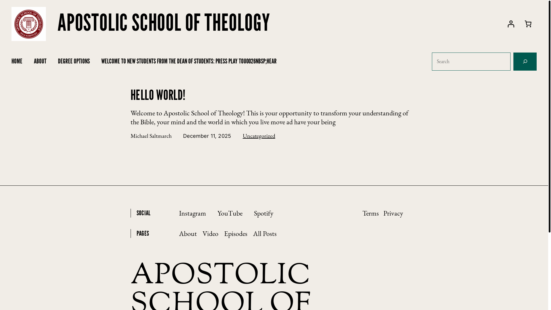 website screenshot of https://apostolicsot.org/