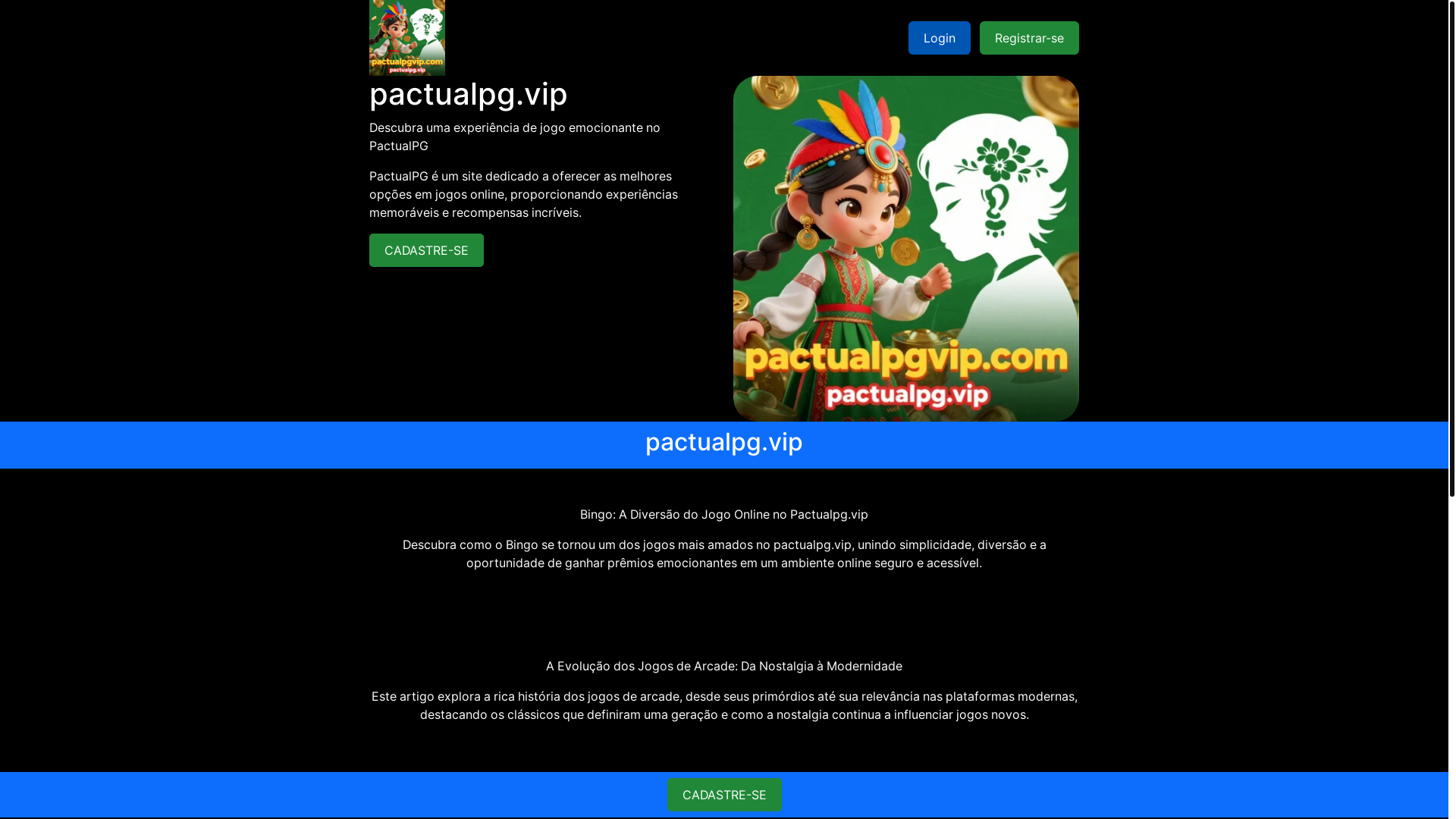 website screenshot of https://pactualpgvip.com/