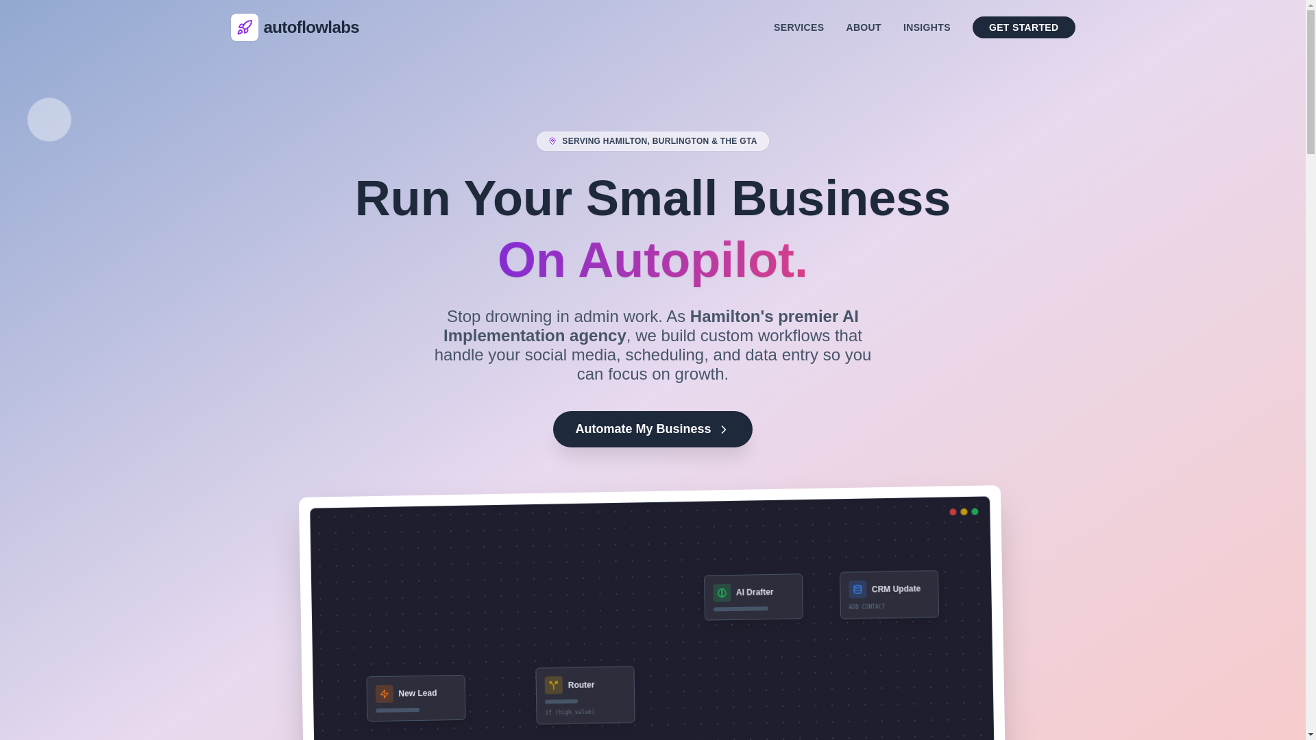 website screenshot of https://autoflowlabs.cloud/