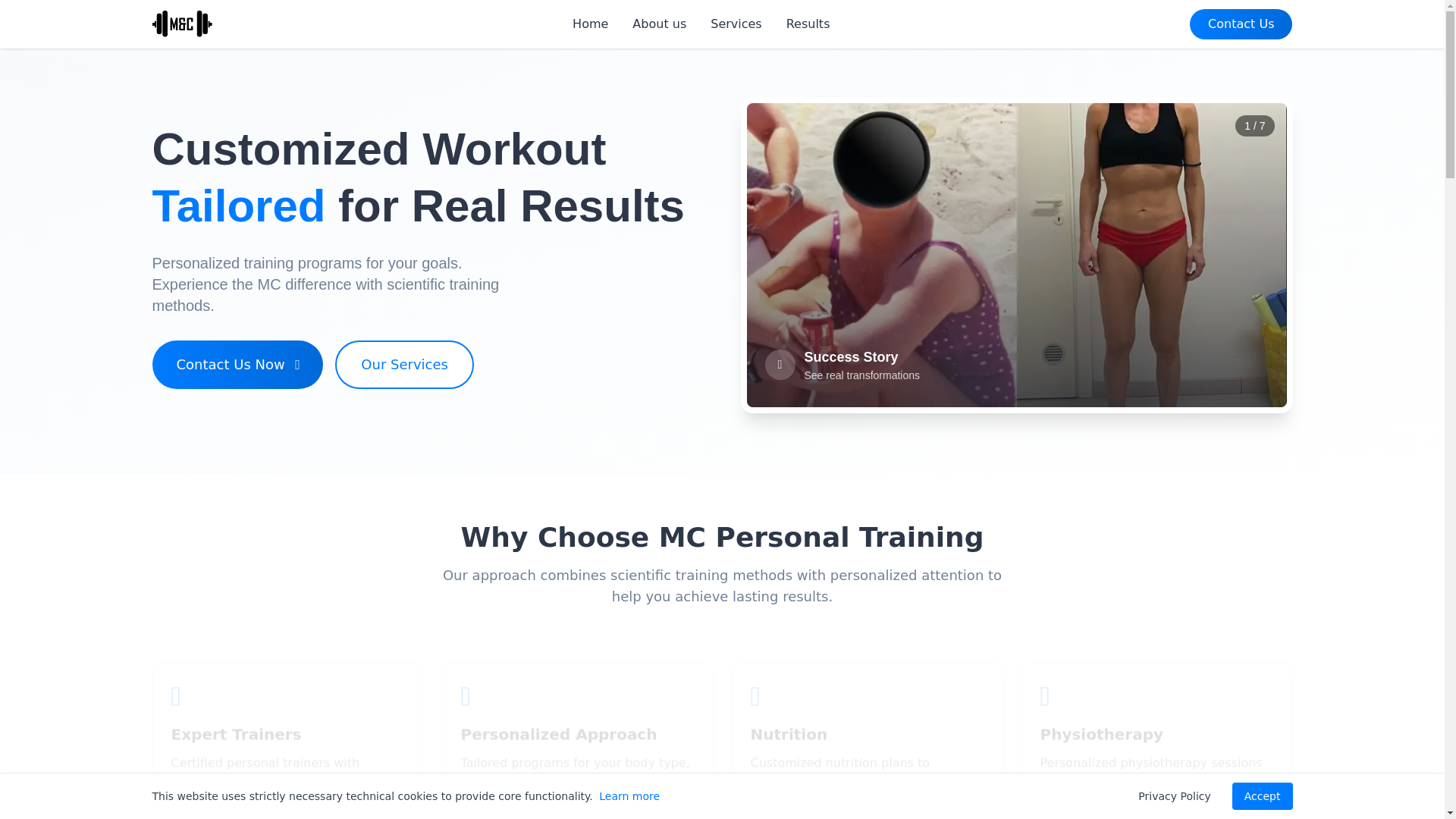 website screenshot of https://test-mcpersonaltrainer.pages.dev/