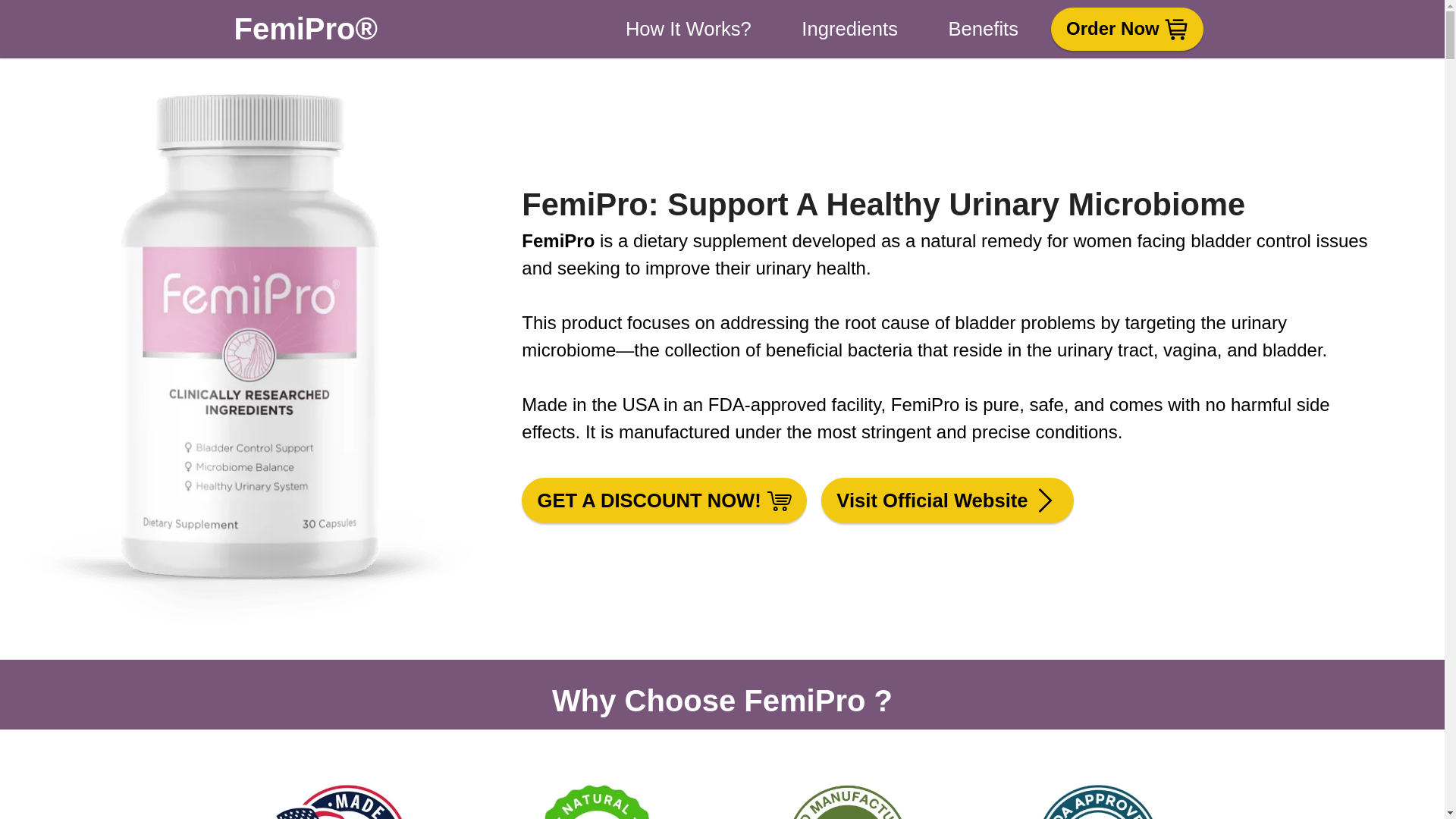 website screenshot of https://femiprosupp.com/