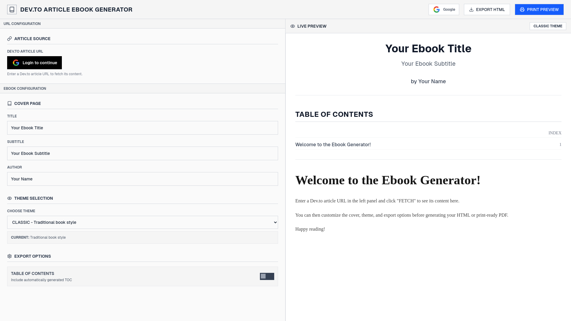 website screenshot of https://dev-resources-devto-ebook-generator.pages.dev/