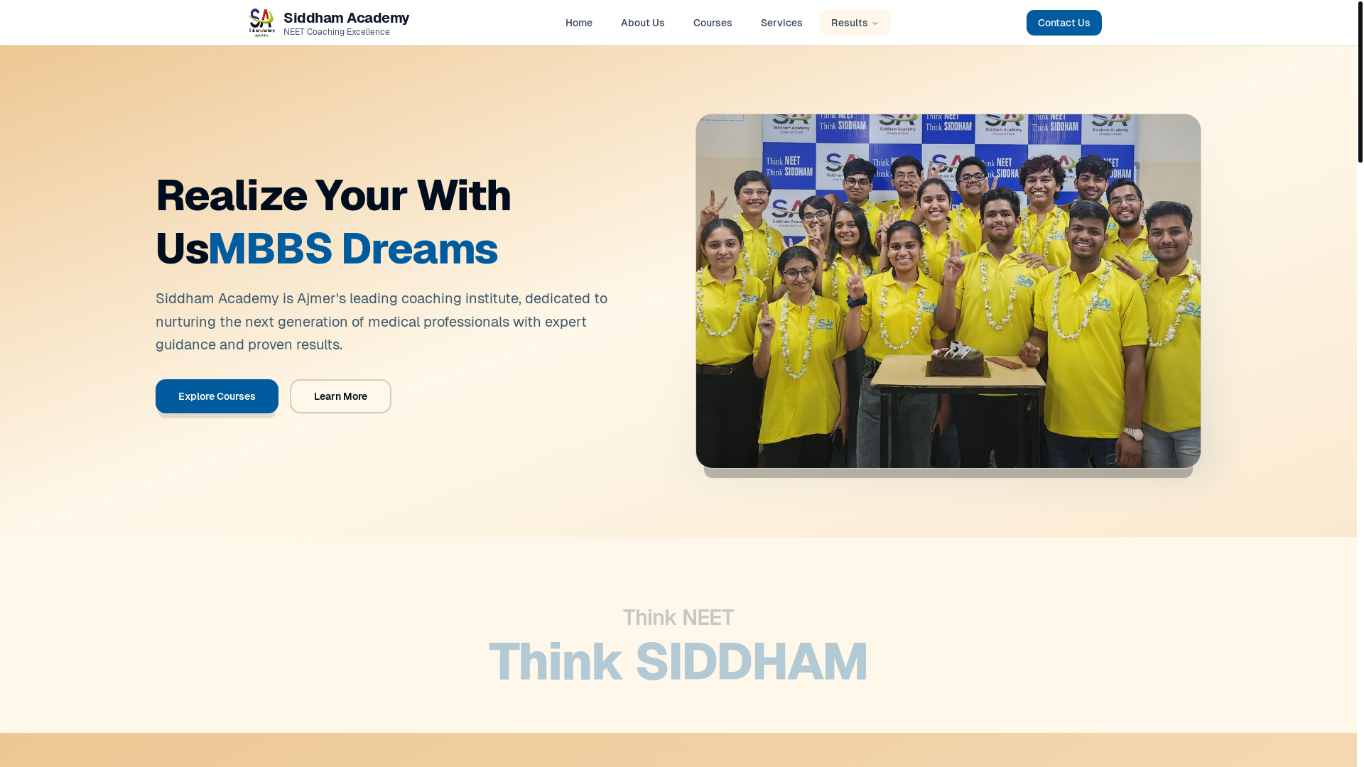 website screenshot of https://siddhamacademy.pages.dev/