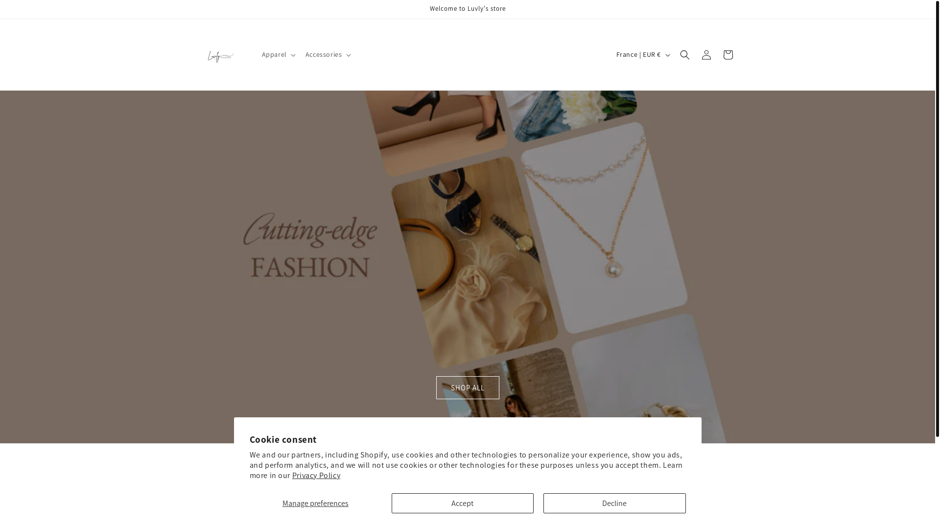 website screenshot of https://www.luvlee.store/