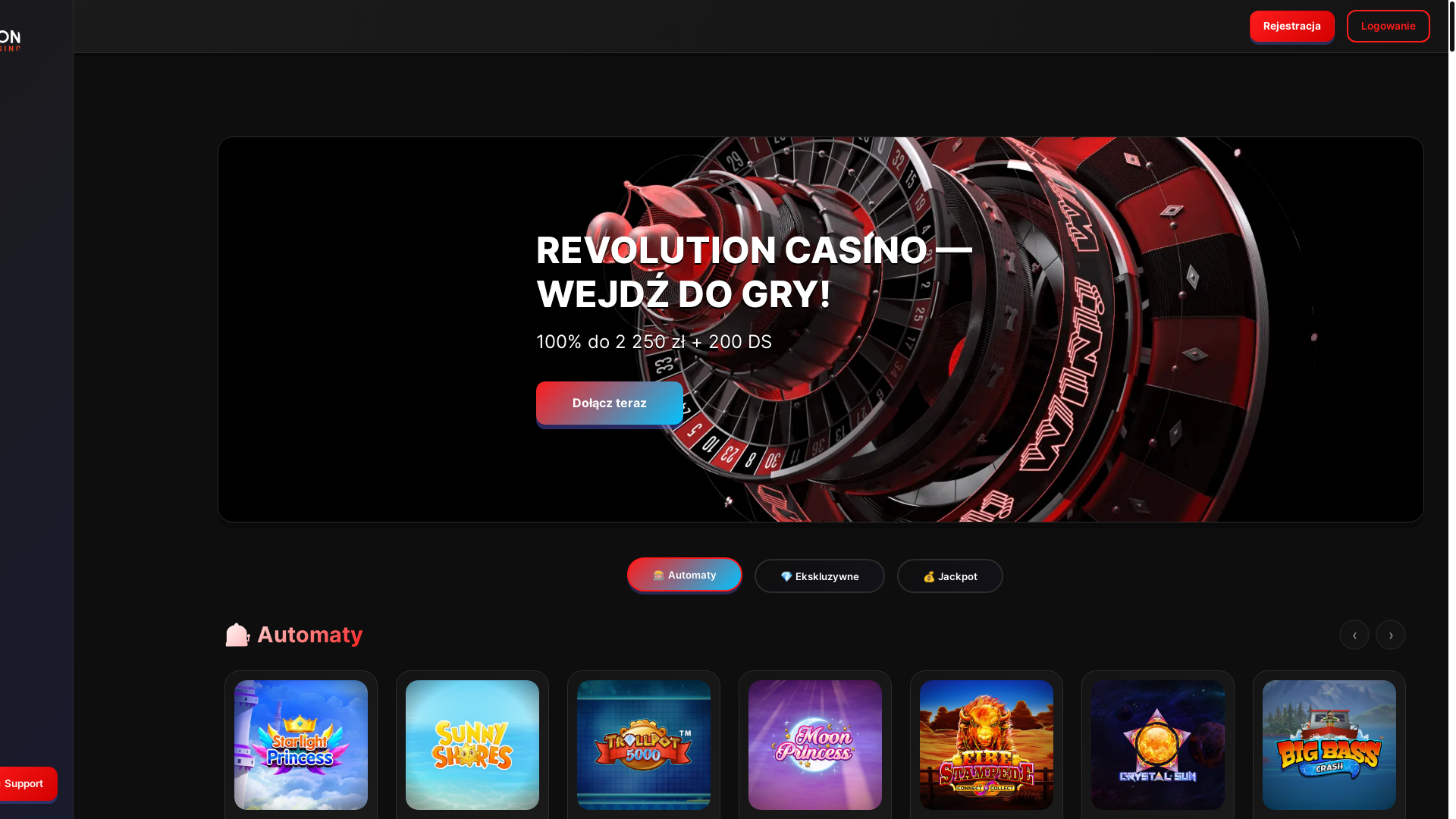 website screenshot of https://revolution-casino-pl.pages.dev/
