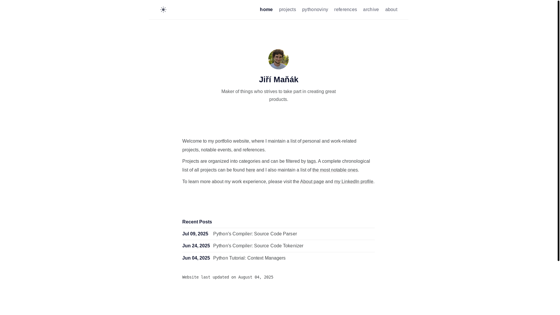 website screenshot of https://manakjiri-website.pages.dev/