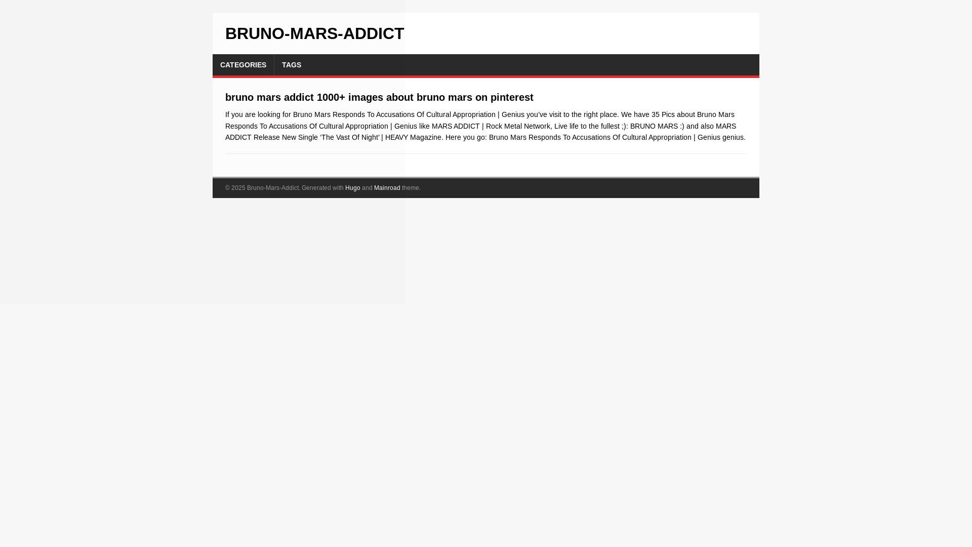 website screenshot of https://bruno-mars-addict.pages.dev/