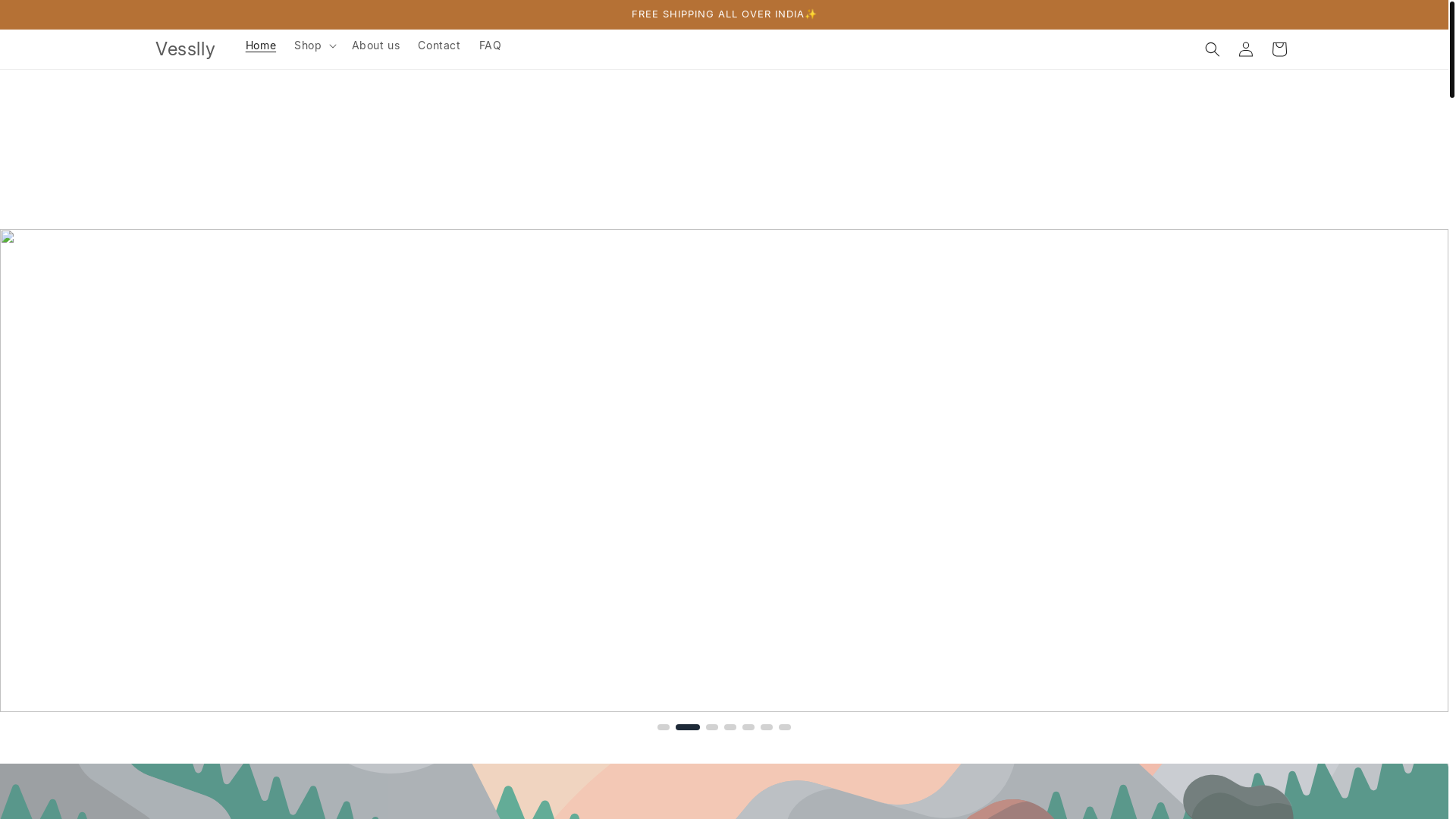 website screenshot of https://vesslly.store/