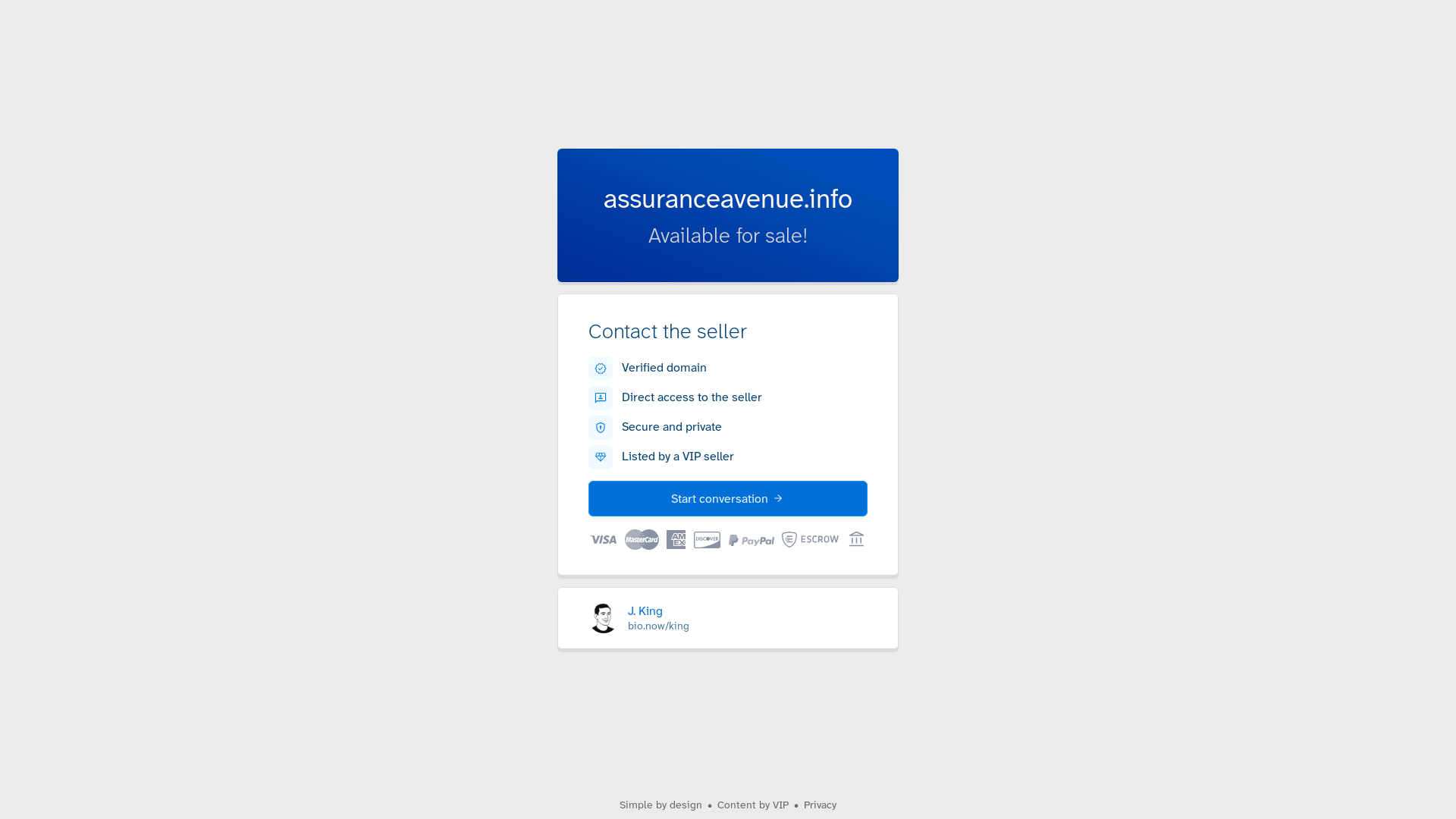 website screenshot of https://assuranceavenue.info/