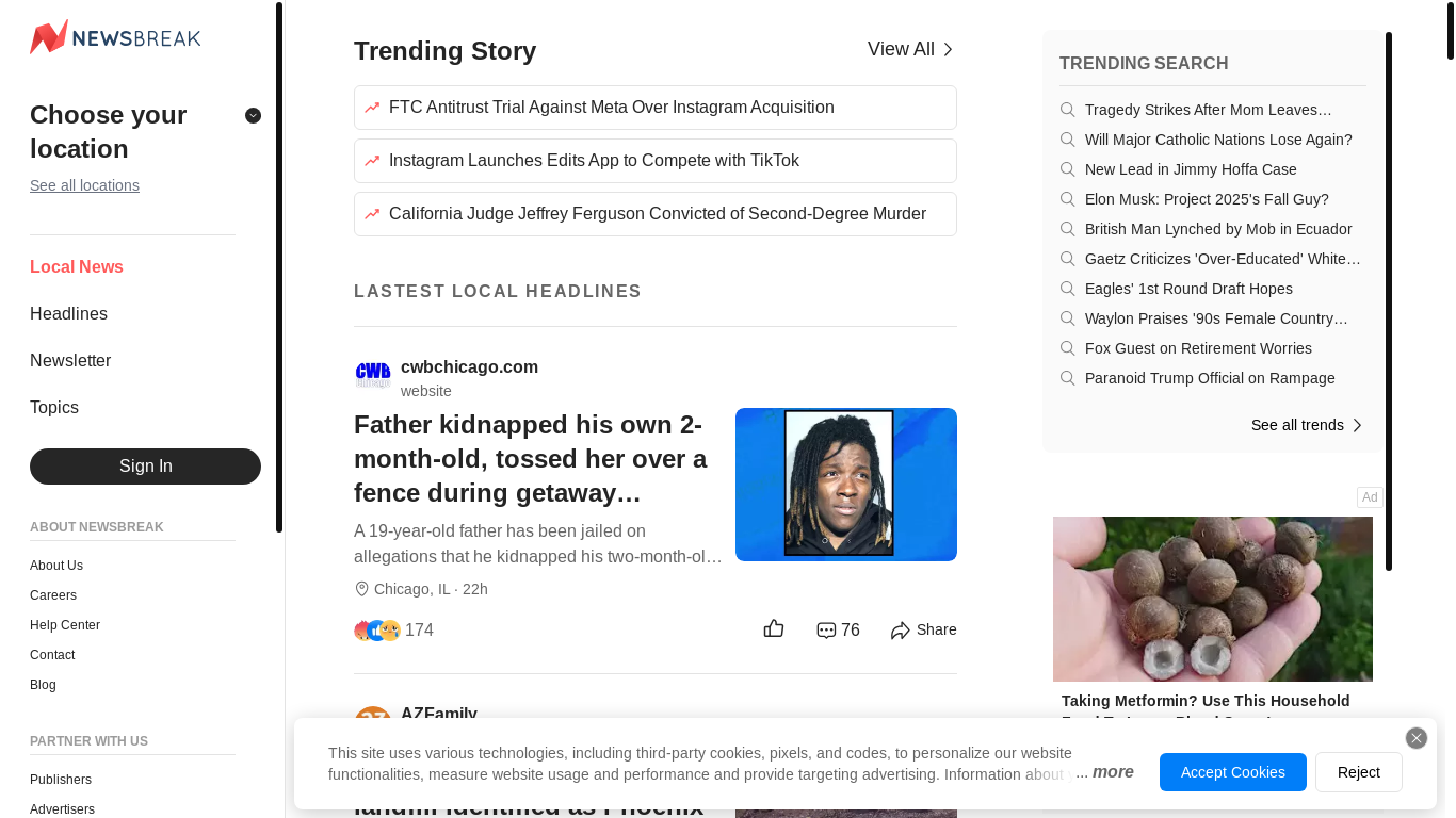 website screenshot of https://newsbreak.com/