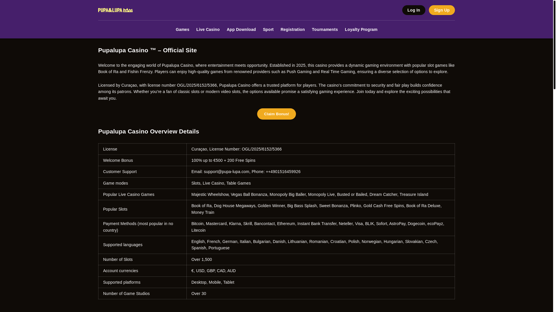 website screenshot of https://pupa-lupa-com.pages.dev/